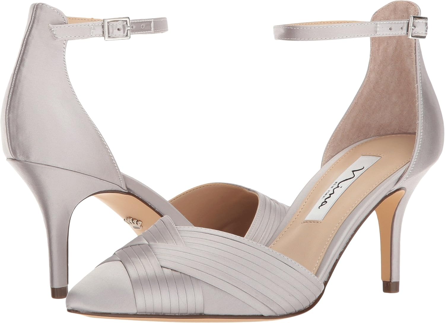 NINA Teriann Silver Crystal Satin 8.5 M