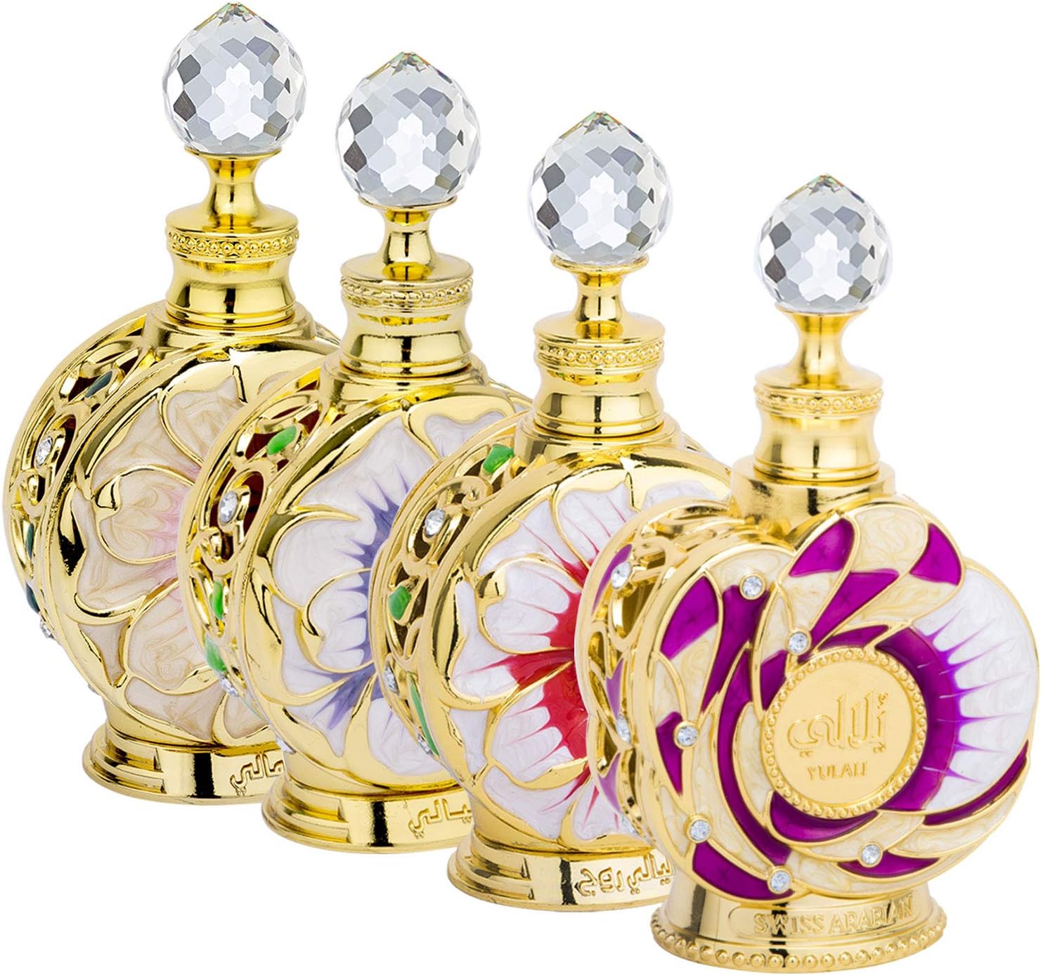 SWISS ARABIAN Layali, Layali Rouge, Amaali and Yulali Set - Luxury Products From Dubai - Lasting And Addictive Perfume Oil Fragrance - Seductive Signature Aroma - Luxurious Scent Of Arabia - 4 pc