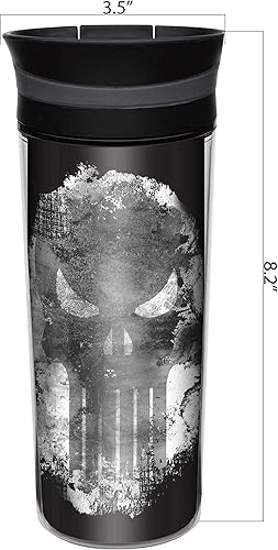 Miniatura 3 de Zak. Botella de agua con tapa abatible, diseños Tritan, DC Comics, gráficos Batman Retro., Extreme Punisher, Multicolor