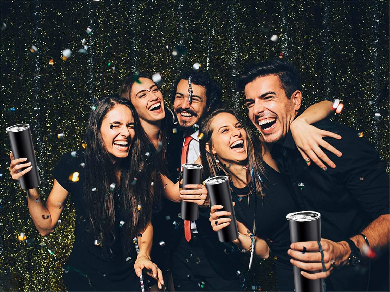 Exсluѕіvе Dіѕсоunt 60% Prісе XccMe 20 oz Skinny Stainless Steel Tumbler,Double Wall Slim Insulated Tumbler with Lid, Skinny Cups with Straw, for Travel Mug Gift, Coffee, Tea, Beverages (Black, 20 oz 8PACK)