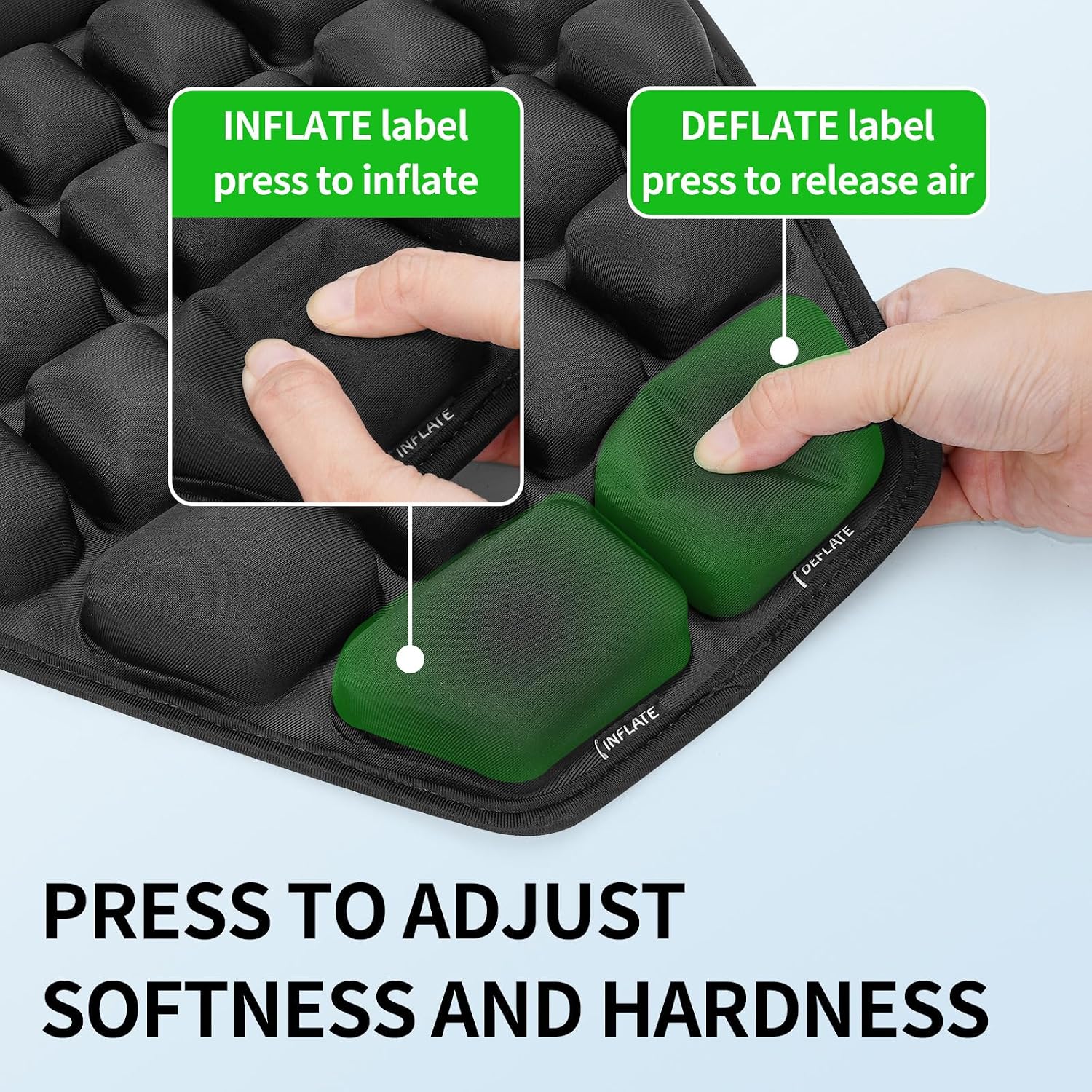 JFT Motorcycle Seat Cushion Air Pad Cover with Built-in Pump for Enduro Sports Street 14x15in Black Reduces Pressure by 30% for Long Rides Electric Mopeds