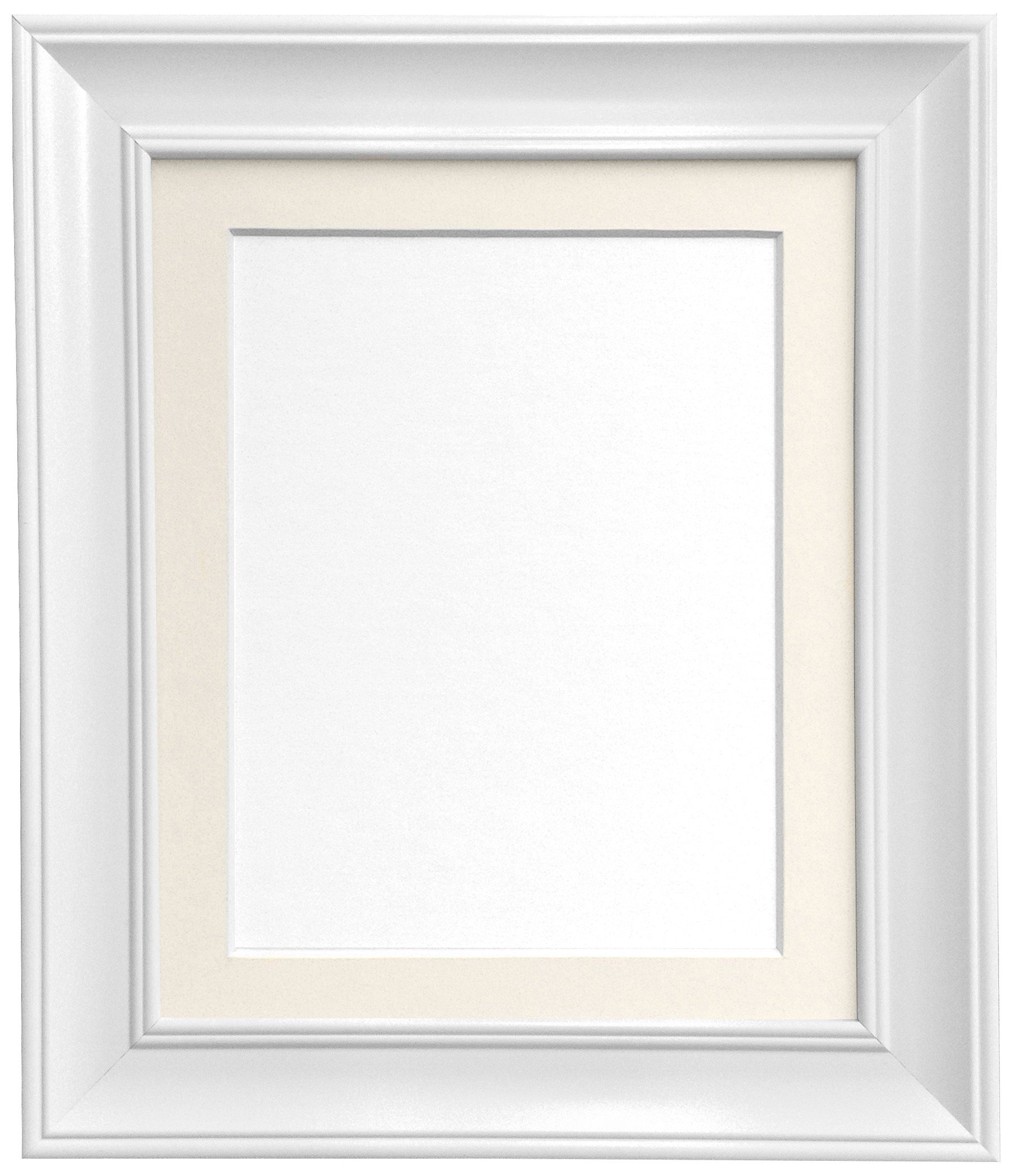 FRAMES BY POST Scandi Vintage White Picture Photo Frame with Ivory mount A1 For Image size A2