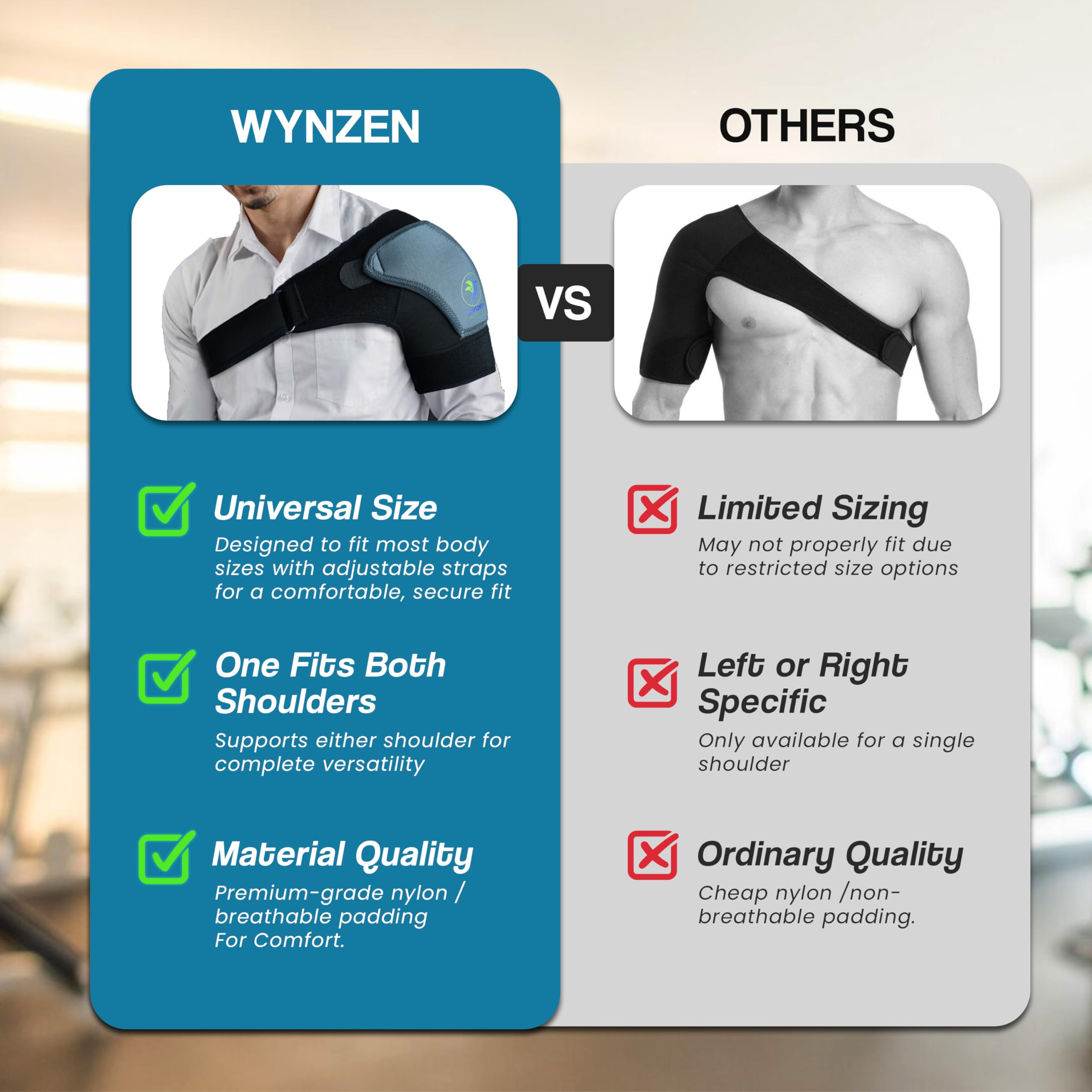 Wynzen Shoulder Support Belt for Men and Women | Shoulder Pain Relief Products | Adjustable Shoulder Belt for Men | Comfortable Shoulder Support for Women - Image 6 thumbnail
