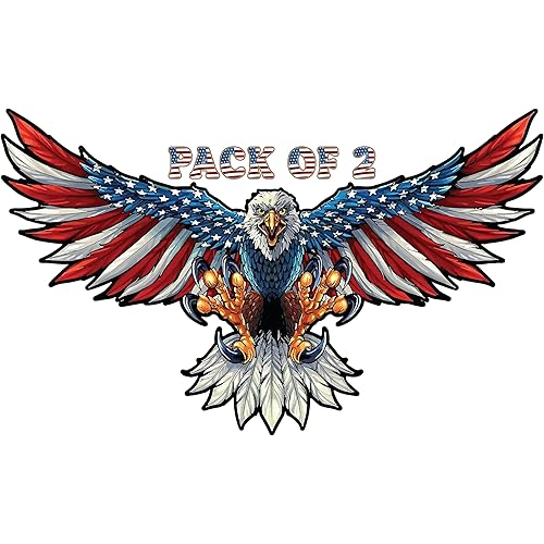 IMPERIAL VIBES – American Eagle Emblem Sticker – Vinyl Sticker for Car, Truck, and Van – Indoor and Outdoor Use – Waterproof Decal for Laptop and Watercooler – (Pack of 2) Imp 115