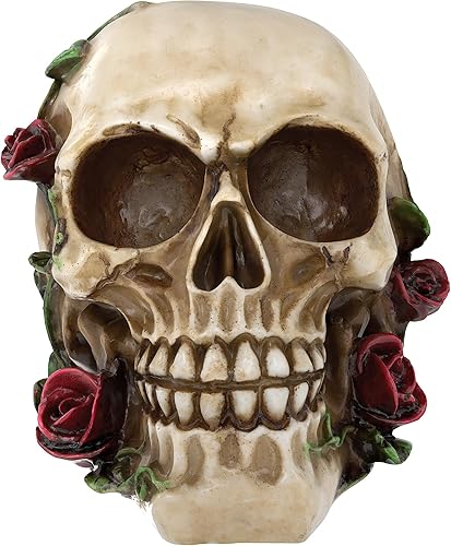 Miniatura 7 de Readaeer - Estatua de resina de calavera humana, esculturas de cabeza de tamaño pequeño, figuras coleccionables de calavera