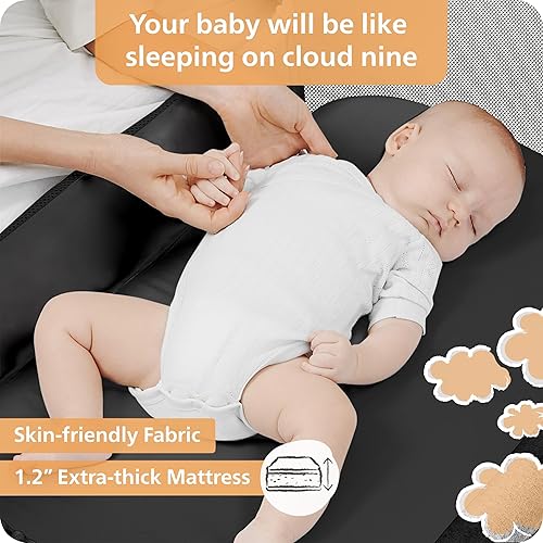 Vista 31 de Cuna Unilove Hugme Plus, cama de noche y cuna lateral, incluye bolsa de viaje y colchón, para bebé, Rosado ciruela