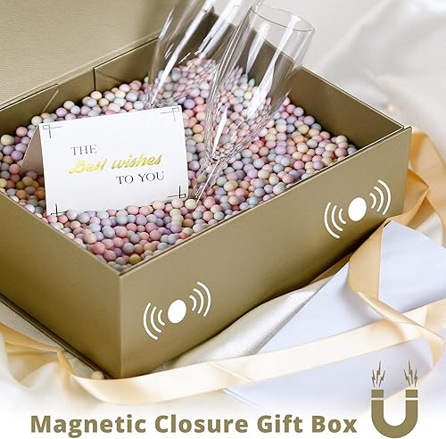 Miniatura 6 de HavrePac Paquete de 4 cajas de regalo grandes de 13.8 x 9 x 4.3 pulgadas, cajas de regalo de lujo con tapas, caja de regalo con cierre magnético