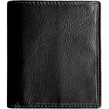 Men's RFID Blocking Luxury Leather Wallet Coin Pocket & Id Window 9cm x 10cm Black