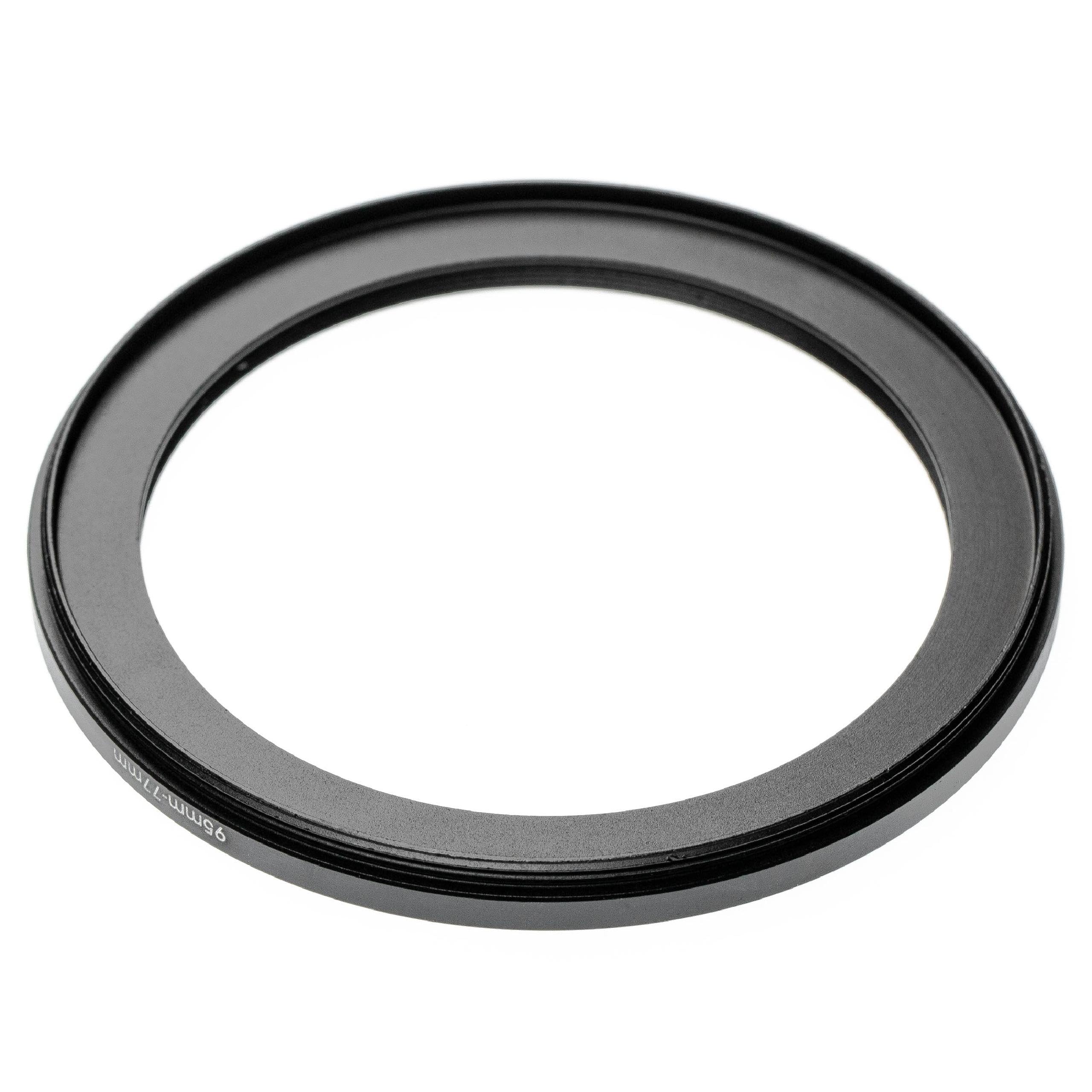 vhbw Adapter pierścieniowy Step-Down od 95 mm do 77 mm do obiektywu aparatu, adapter filtra, aluminium (anodowany), czarny matowy