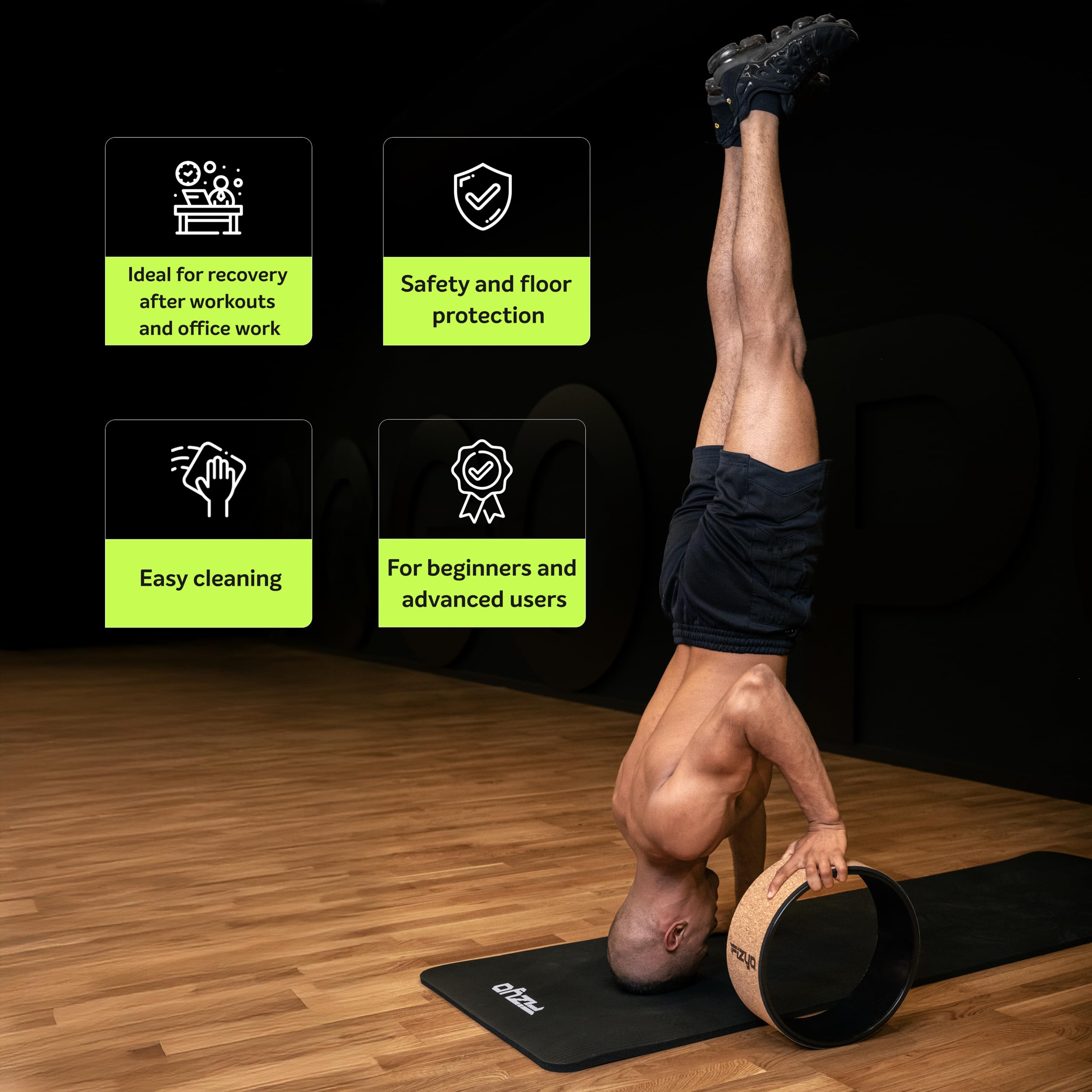 Fizyo Yoga Wheel Ø 32 cm – Yogarad für effektives Rücken-Training & Schmerzlinderung – Stabil, Rutschfest – Perfekt für Yoga, Pilates, Dehnung & Stretching