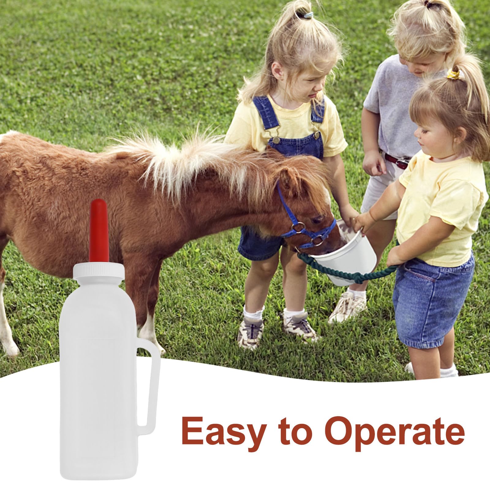 Ciieeo Biberons pour Veaux et Agneaux 2l à Long Col, Alimentation D’élevage en Ferme, Bouteille Légère et Portable en Plastique Solide, Tétine Adaptée pour Nutrition Précise et Survie