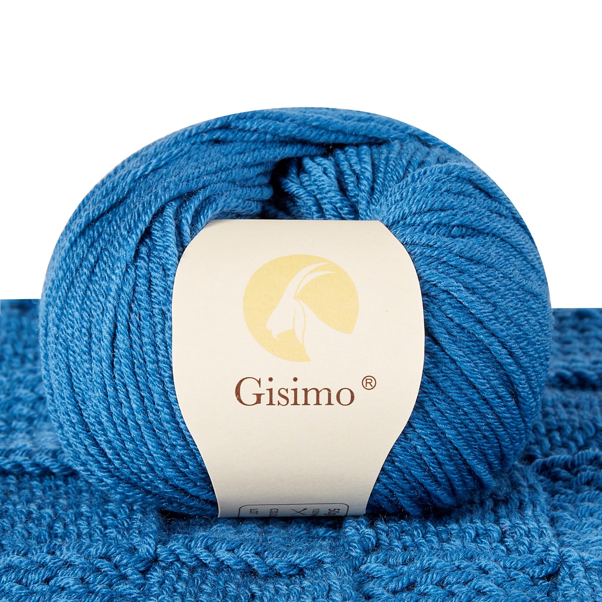 100% Merino Wool Yarn, 6-Ply Luxurious and Soft Yarn for Hand Knitting & Crocheting, 1.76 OZ/50g, 127 yds/116 Meters(Jazz Blue, 1 Ball)