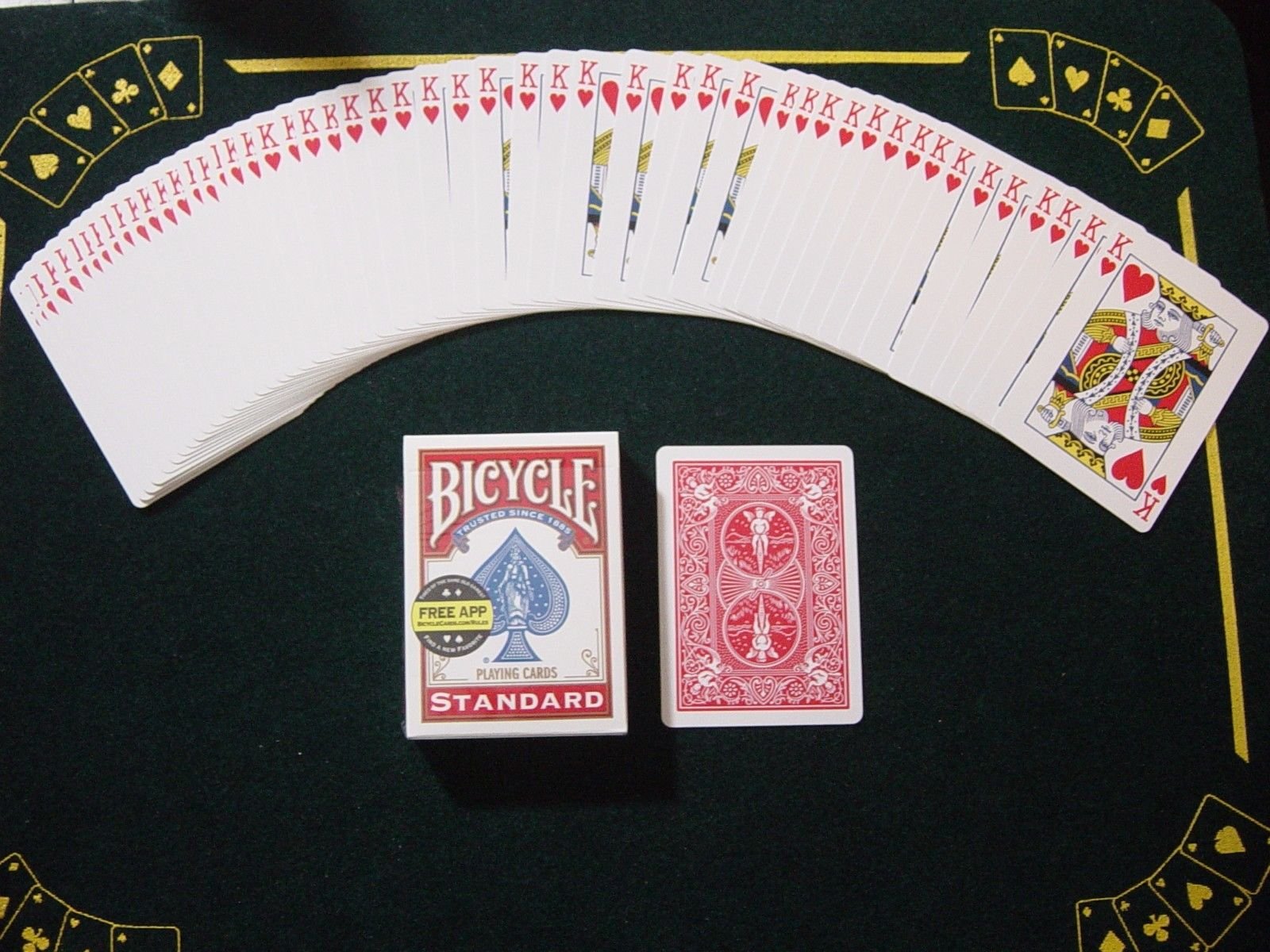 Red Back Bicycle Playing Card Force Deck (Hearts, King)