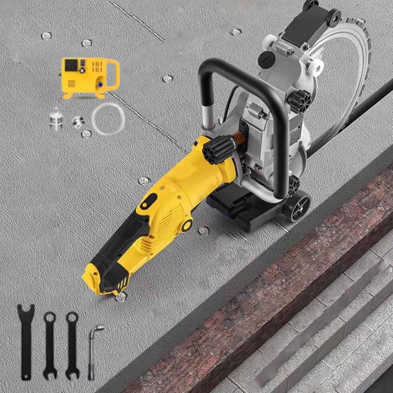 YXYLJOZ Electric Concrete Wall Cutting Machine, 5000W Ring Saw for Stone and Iron, Groove Cutting Slotter Tool,for road and bridge construction, home renovations,220v (1xblade)