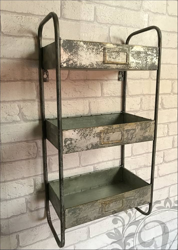 Retro Vintage Industrial Style Metal Shelves. Shelf Storage