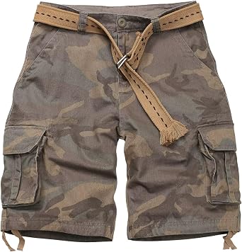 Men's Cargo Shorts, Camo Shorts, Multi Pocket Casual Shorts, Loose Fit Outdoor Work Shorts No Belt