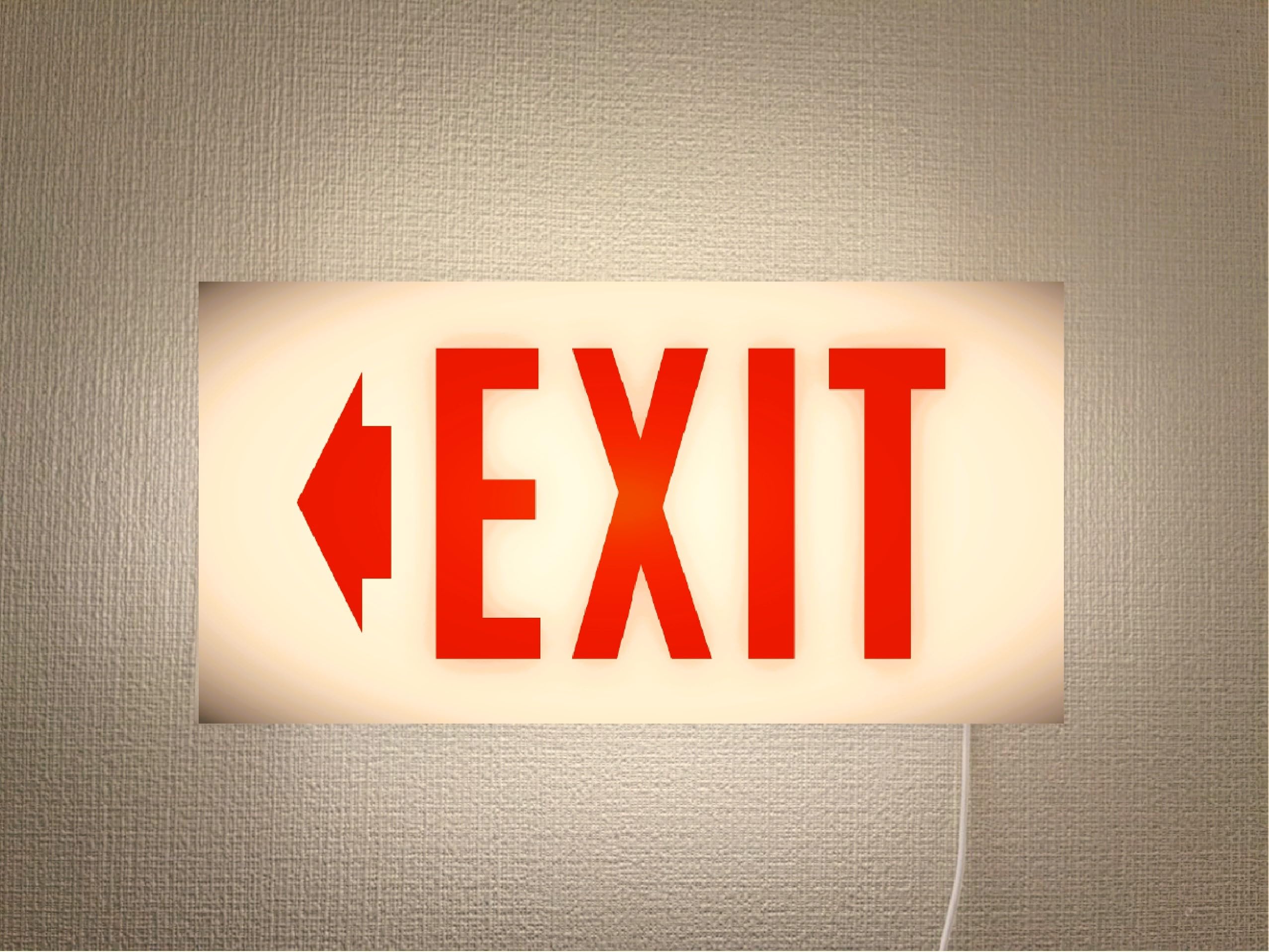 Amazon.co.jp: 【壁掛け Lサイズ 矢印方向変更OK】EXIT 非常口 出口 