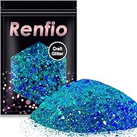 Vista 12 de Renfio Chameleon Purpurina Gruesa con Brillo, Juego de Purpurina de Resina de 16 Colores que Cambian de Color, Cada uno 10g/0.35oz, Copos