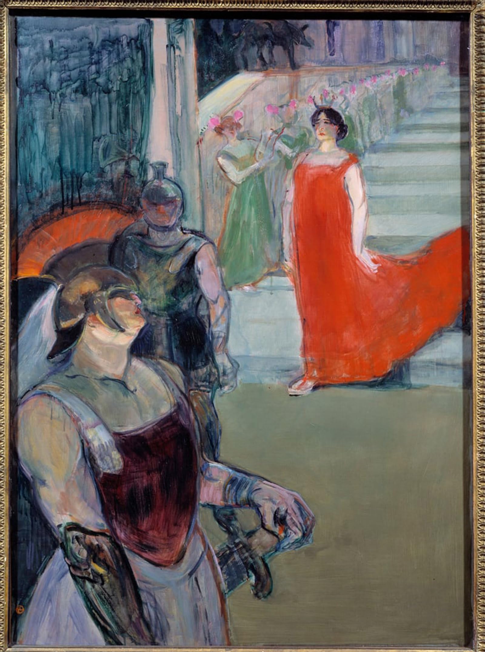 RZHRHJES Famous Painting Poster Art Canvas Print Retro Picture Messaline Goes Down the Staircase Lined with Extras Opera Messaline by Henri De Toulouse Lautrec Poster Wall Art for Home Decor 60x90cm