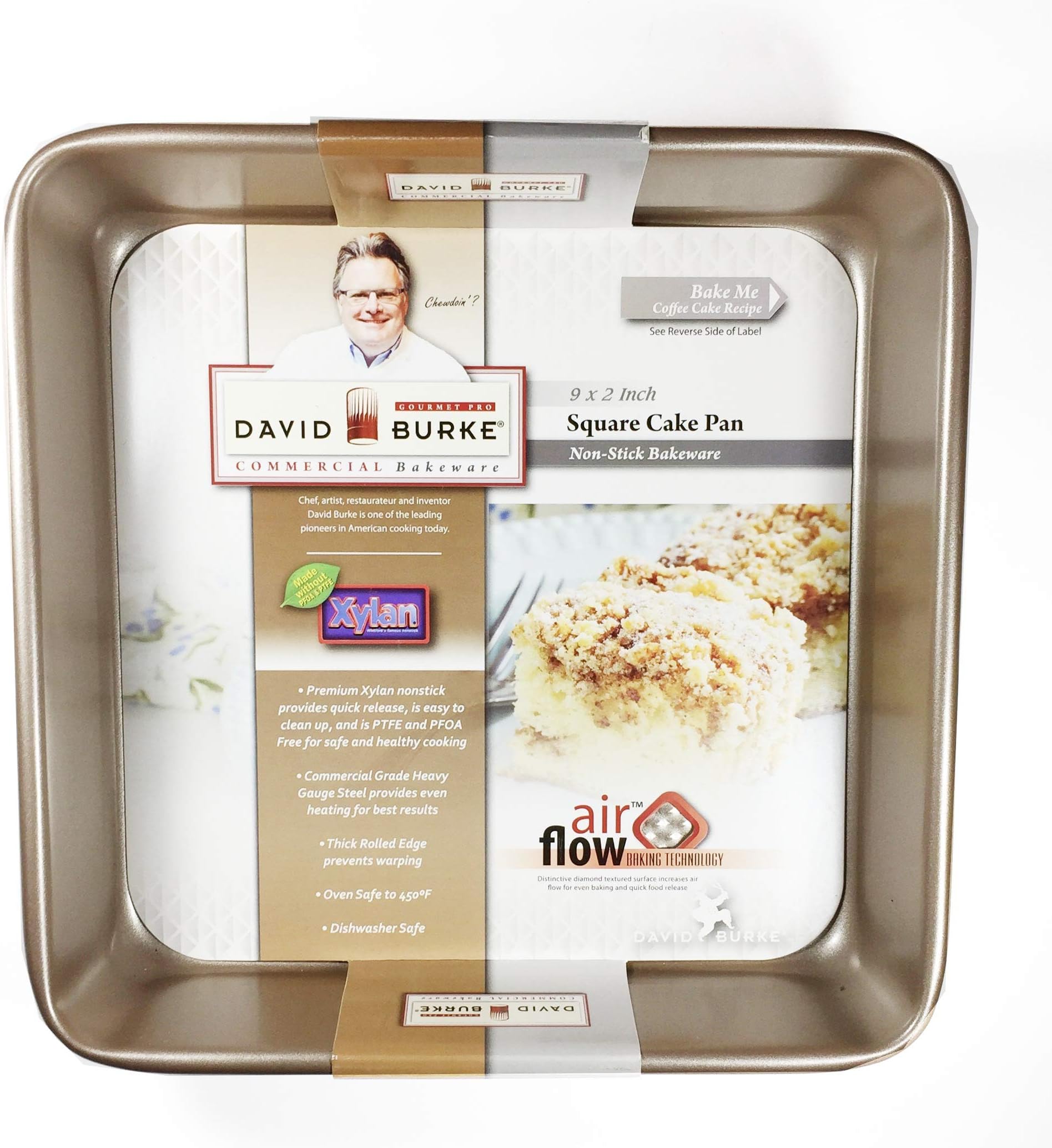 David BurkeKitchen Commerical Weight Bronze Square Cake Pan 9 x 9 x 2 Inches