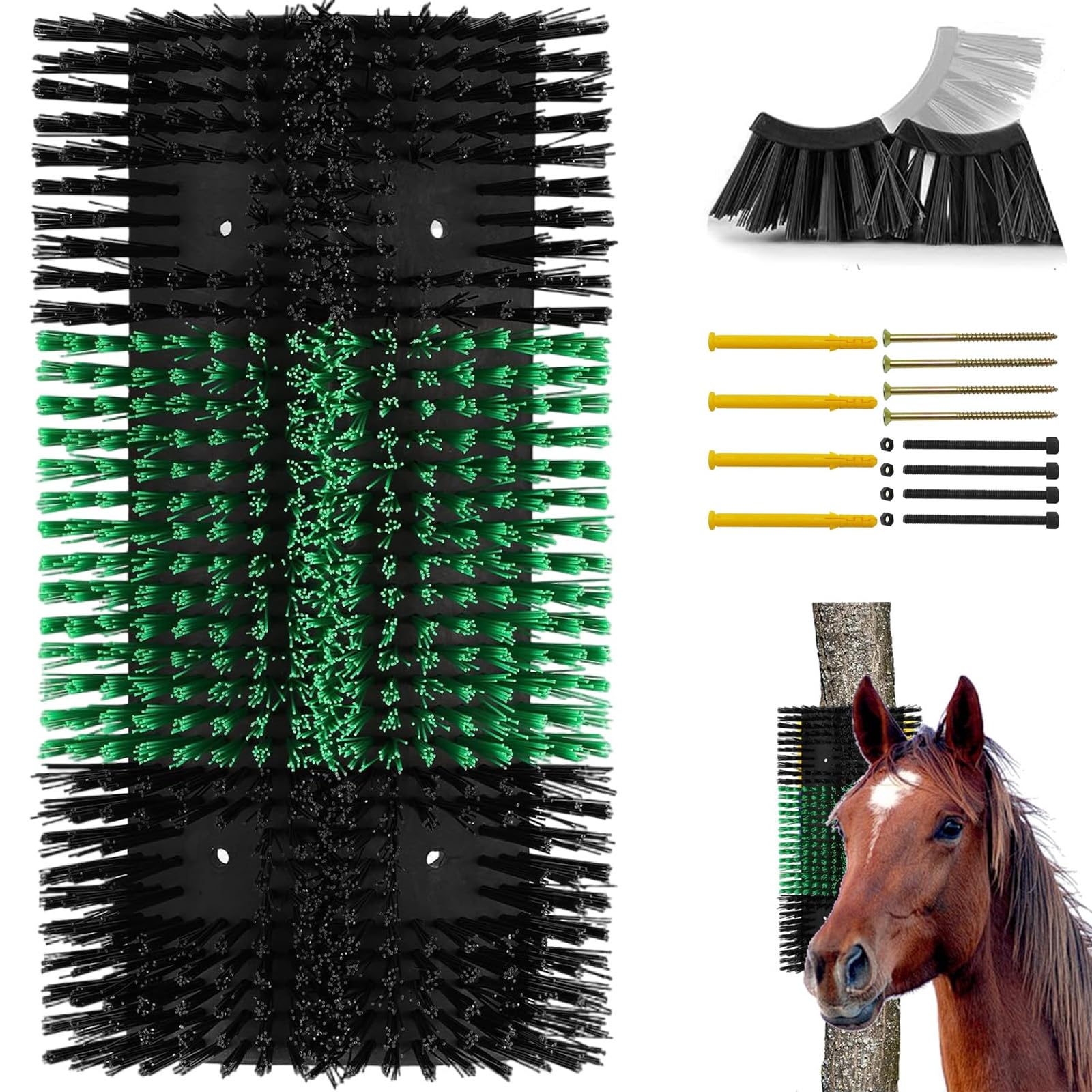 Cow Scratching Brush, Folding Scratching Brush for Farm Animals 12 Screws, Universal Scratching Brush for Cattle Sheep, Pigs