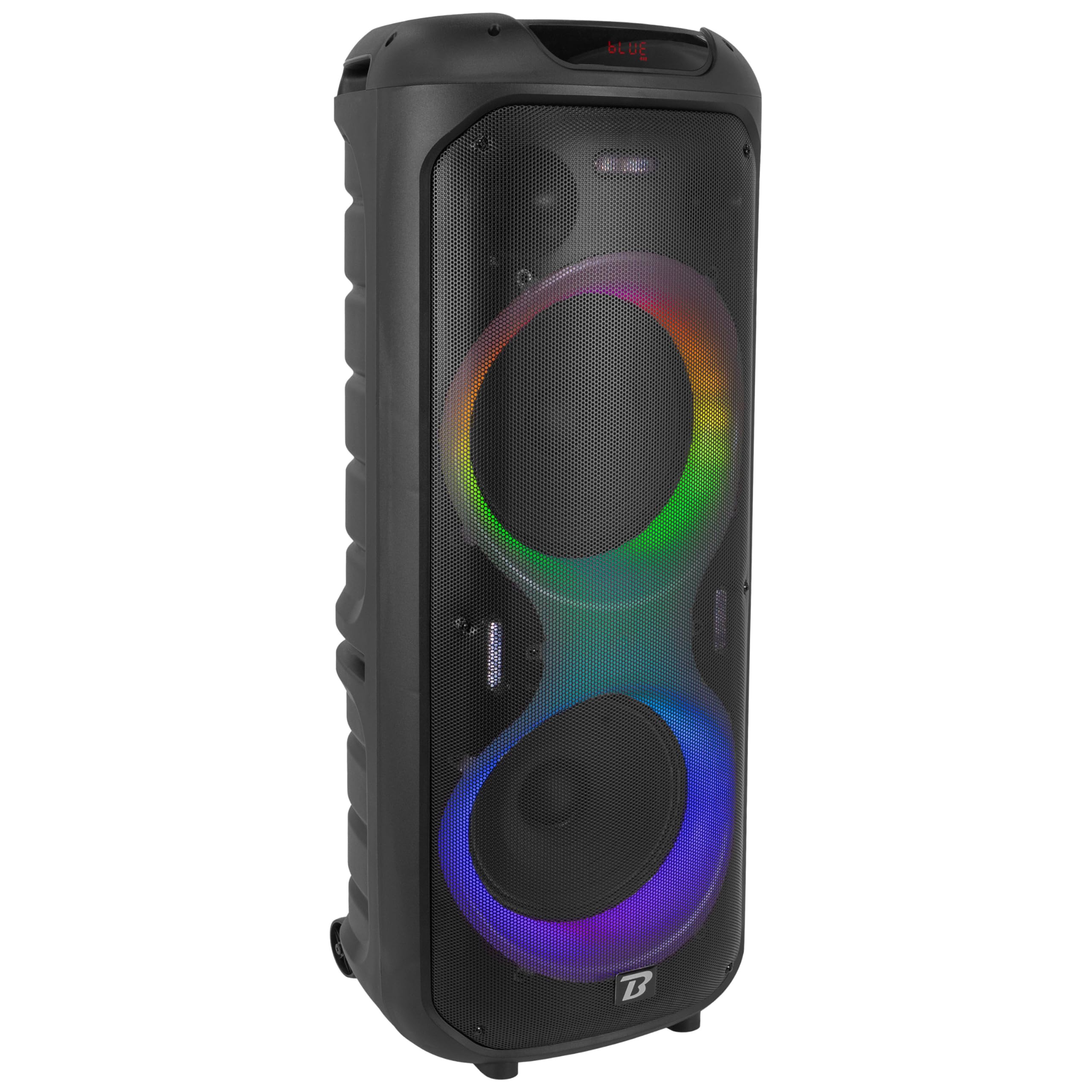 BoomTone DJ Thunder Blaze 800-N Enceinte Active Portable 800W avec Effets Lumineux, Bluetooth 5.0, Lecteur USB/SD, Micro Inclus, Batterie Rechargeable, Idéale DJ, Fêtes, Karaoké, Transport Facile