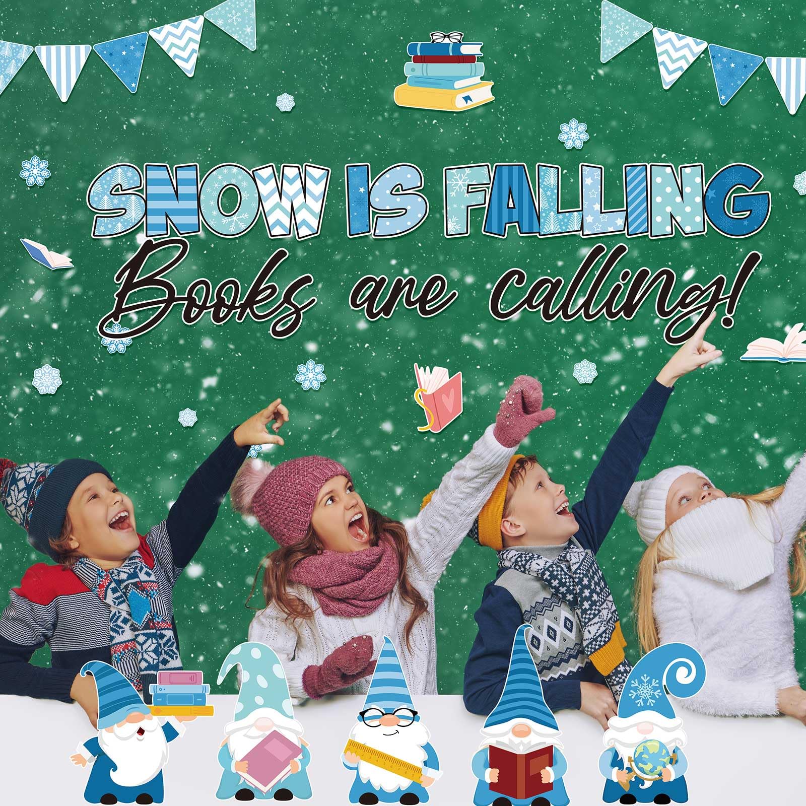 Snapklik.com : Winter Bulletin Board Decorations Gnome Reading ...