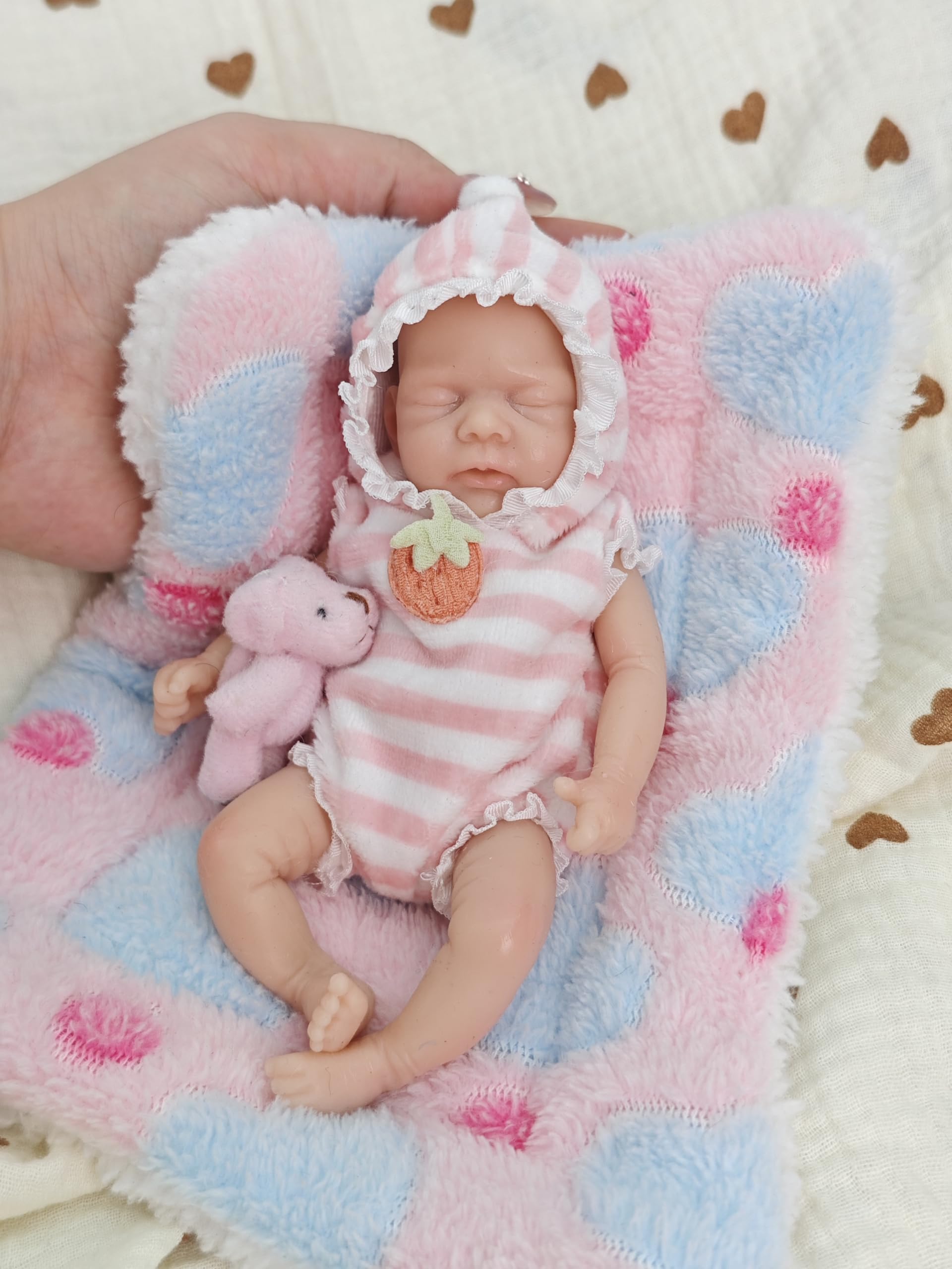 5.5" Girl Reborn Doll Micro Preemie Full Body Silicone Baby Doll Lifelike Mini-1