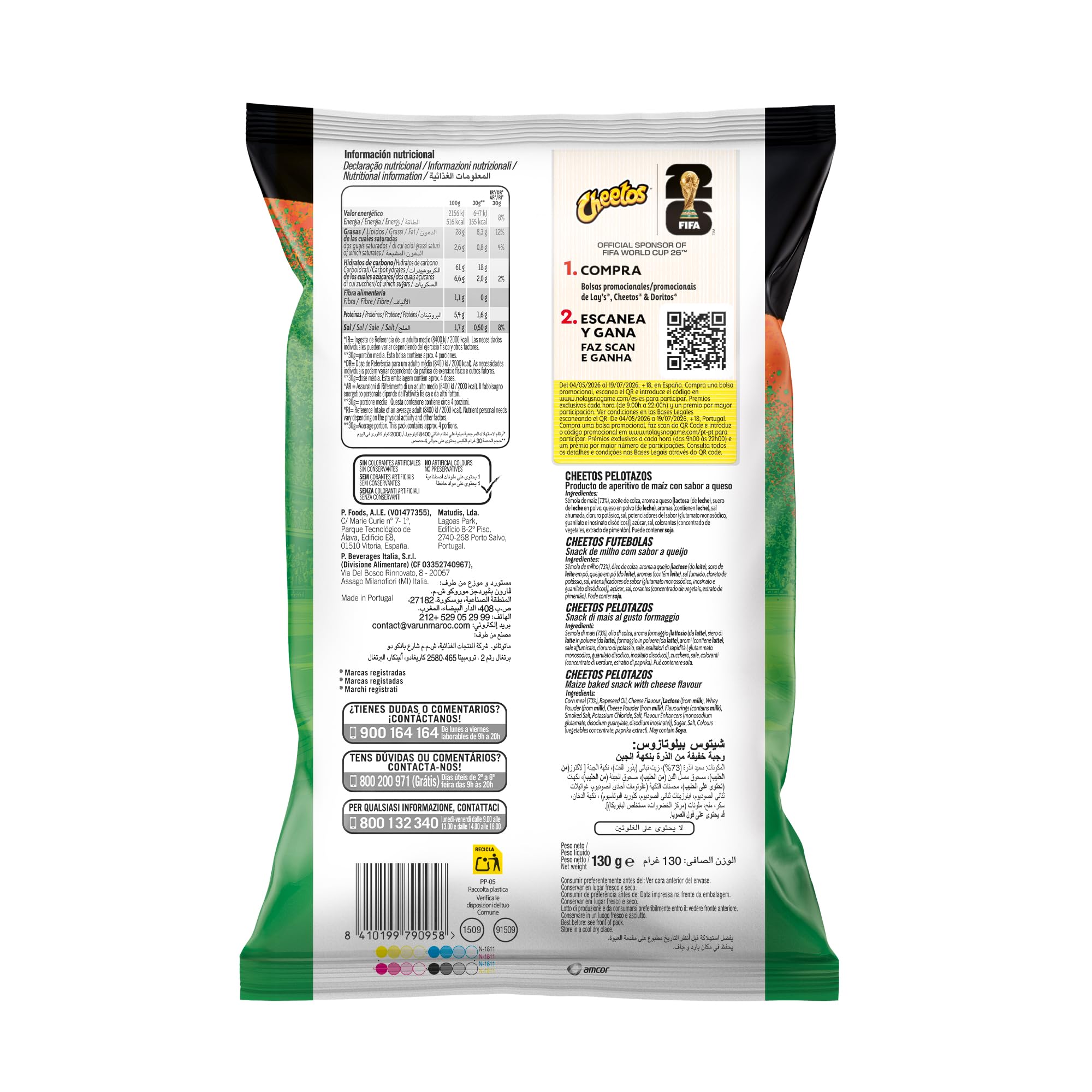 Cheetos Pelotazos, Producto de Aperitivo, Snack sabor a Queso con forma de pelotazos, bolsa individual, 130gr
