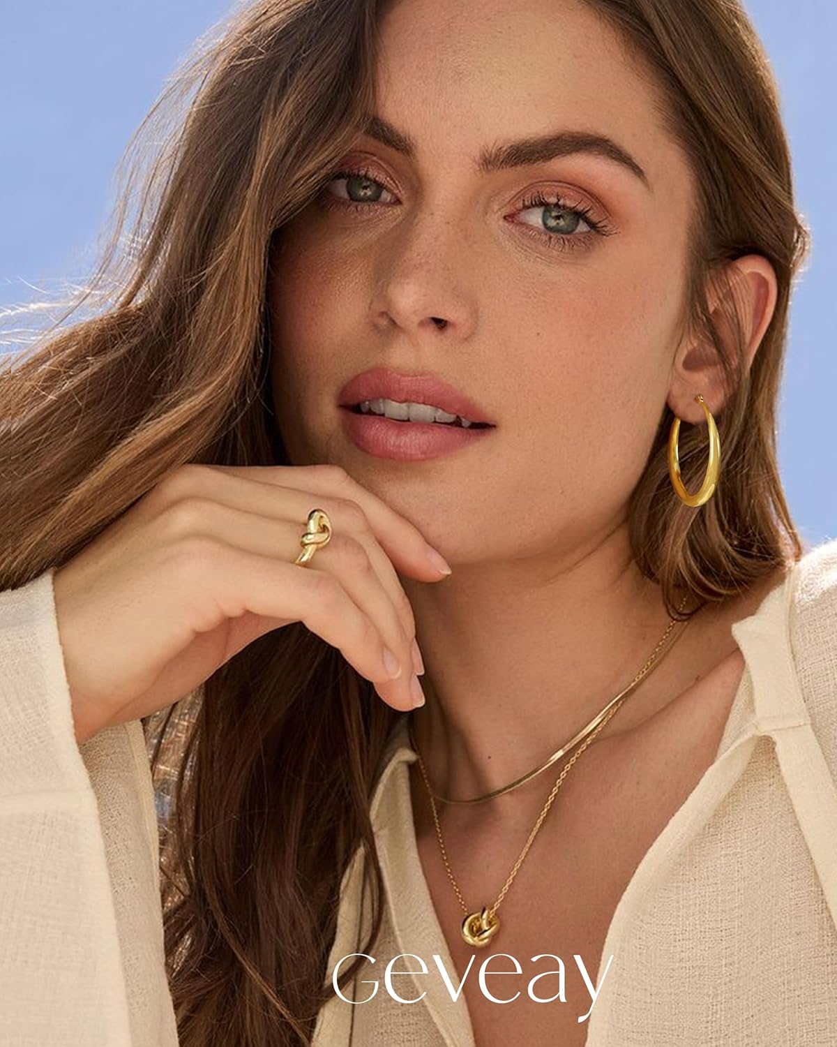 Silver Hoops Earrings for Women Hypoallergenic 925 Sterling Silver 14K Gold Plated Hoop Earrings Lightweight Large Thick Hollow Tube Hoop Earrings 30/40/50/60MM - Image 2