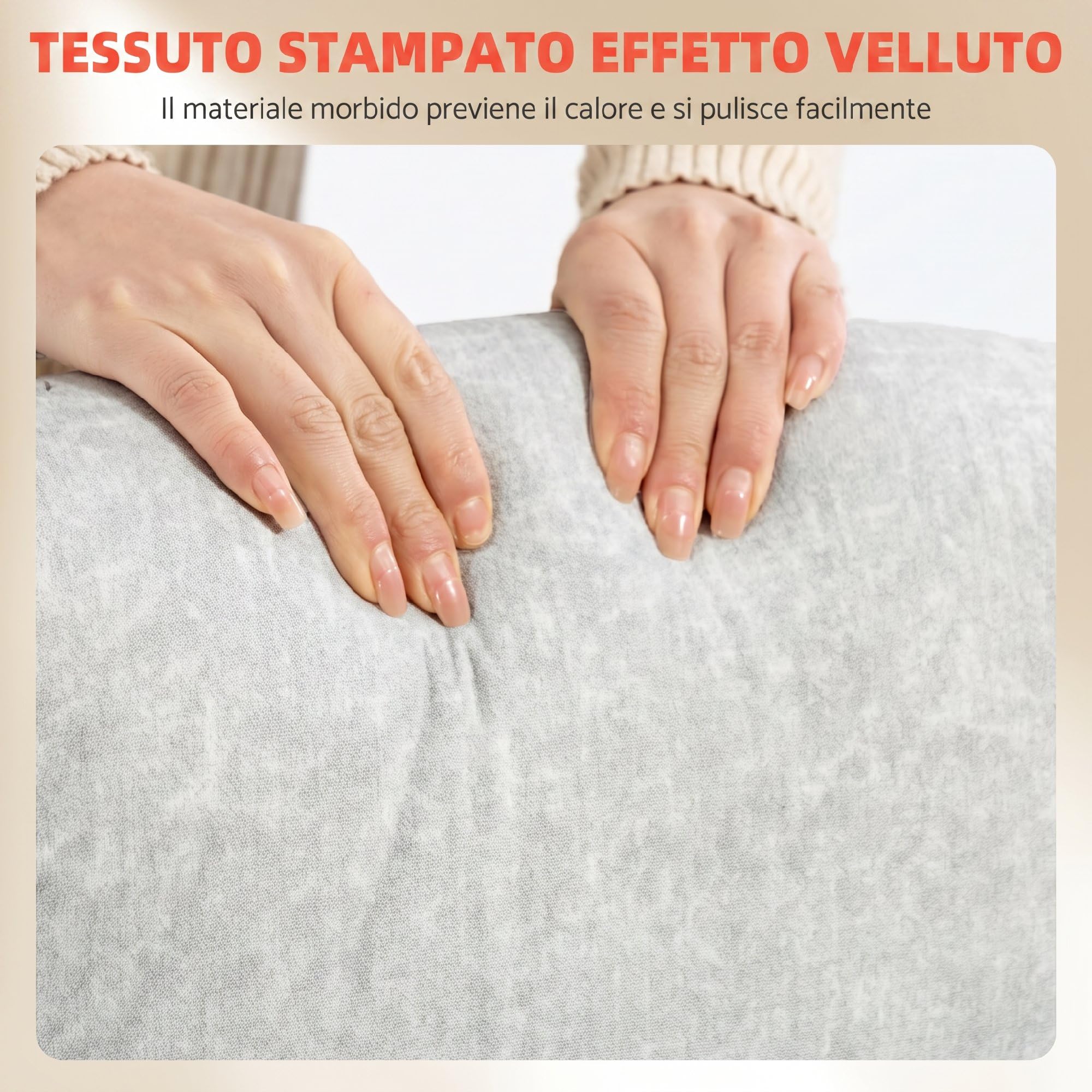 HOMCOM Sedia Ufficio Ergonomica con Braccioli Ribaltabili Imbottiti Crema | Sedia Scrivania Imbottita Girevole, Velluto Stampato, Funzione Dondolo, Multi-Cuscino, Schienale Alto, Altezza Regolabile,