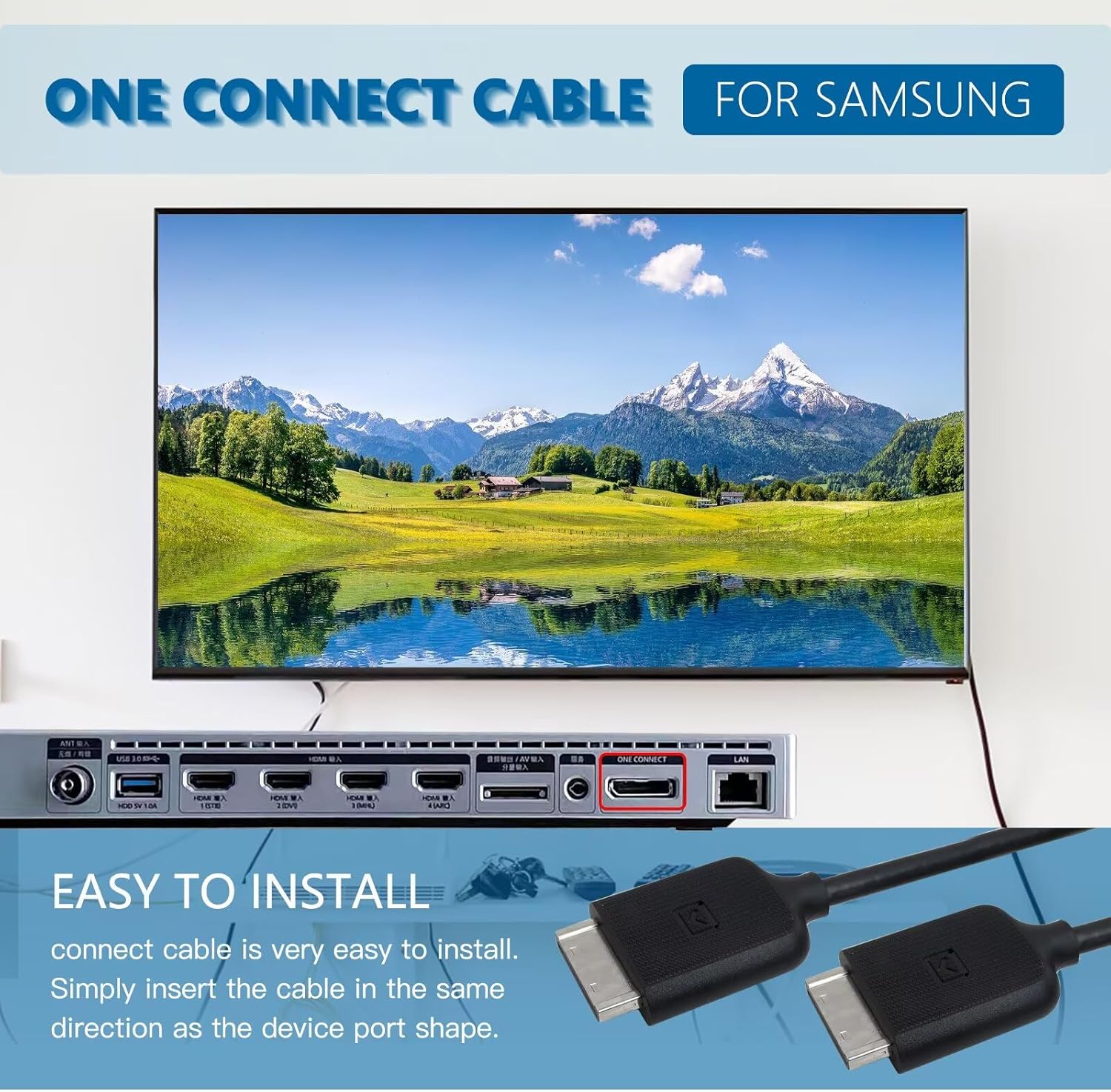New Version One Connect Cable BN39-02210A TV Connection Cable 2m/6.56ft for Samsung TV 2013-2015 Evolution Kit 2016 and Later All Models 7000-9000 TV BN39-02210A BN39-02210C