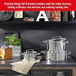 ZWILLING Passion 10 Piece 18/10 Stainless Steel Cookware Set - All Cooktops, Sigma Classic Design, Non-Drip - Silver