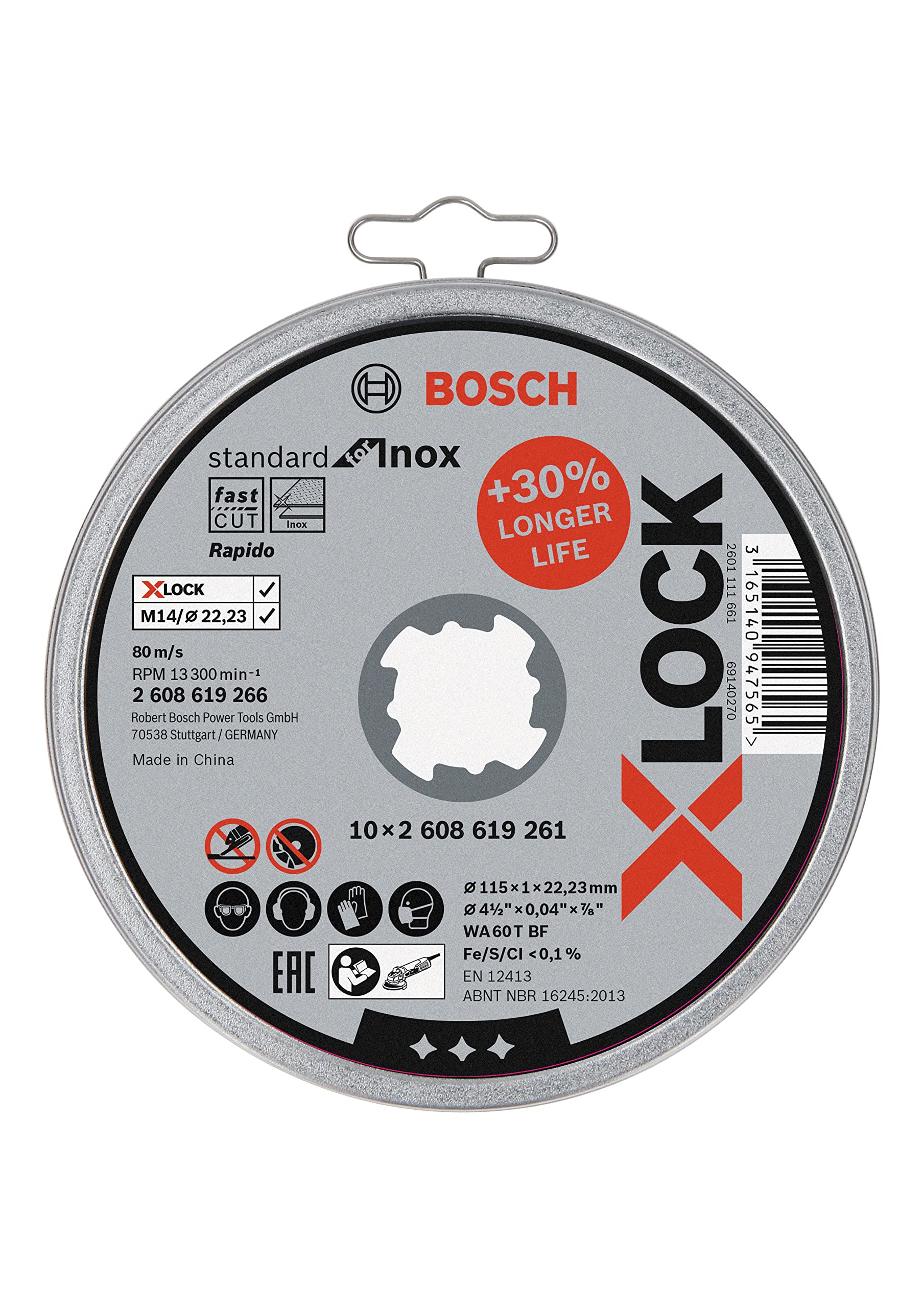 Bosch Accessories, Professional X-LOCK Ensemble système Kit universel et mini broyeur GWX 750-115 X-LOCK, pour Multi Matériel, Métal, Céramique, Ø 115 mm, Accessoire Meuleuses Angulaires