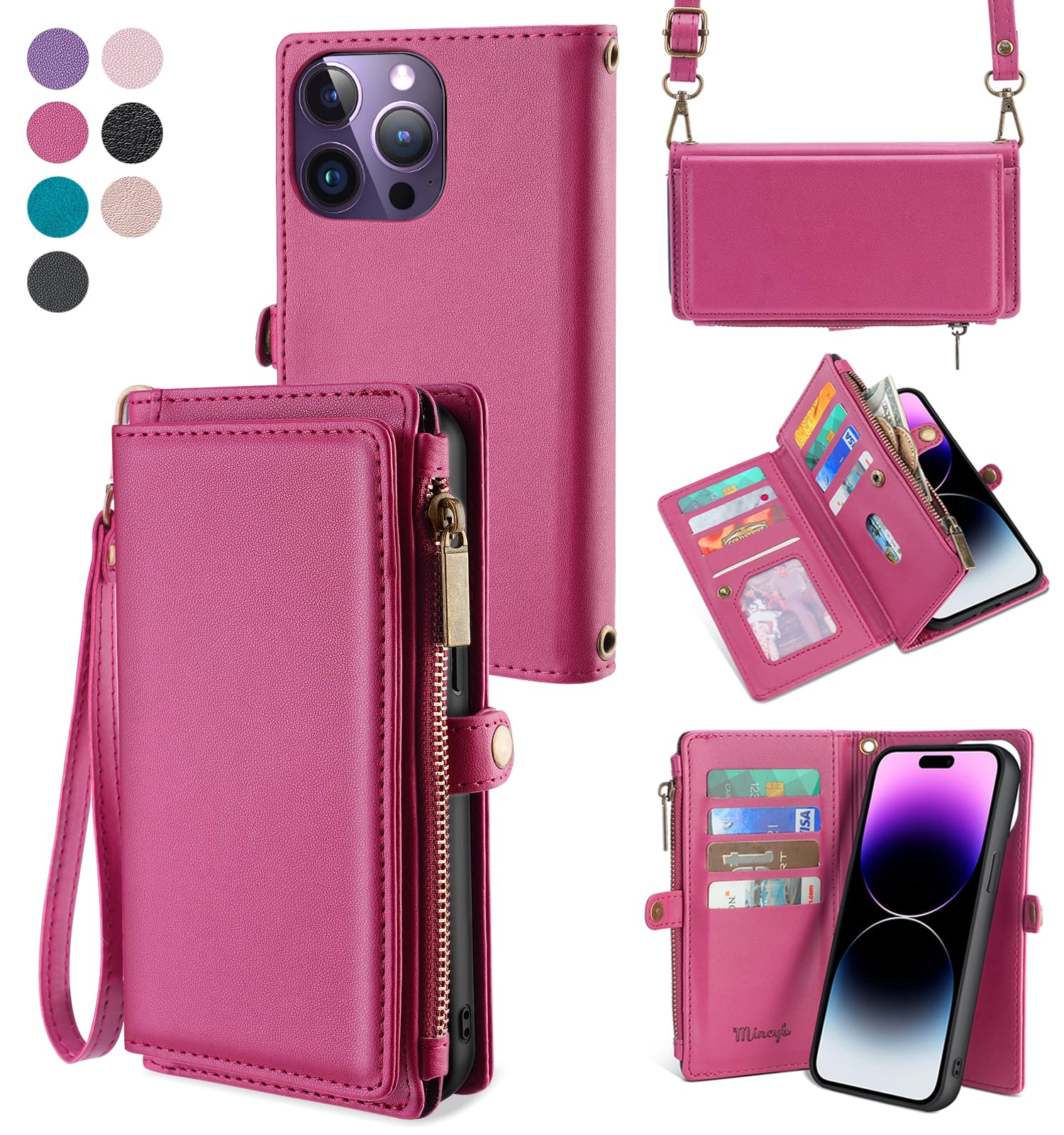 Aazon.co: InCYB For IPhone 12/12 Pro Wallet Case With Card Holder (12 Card Slots) - PU