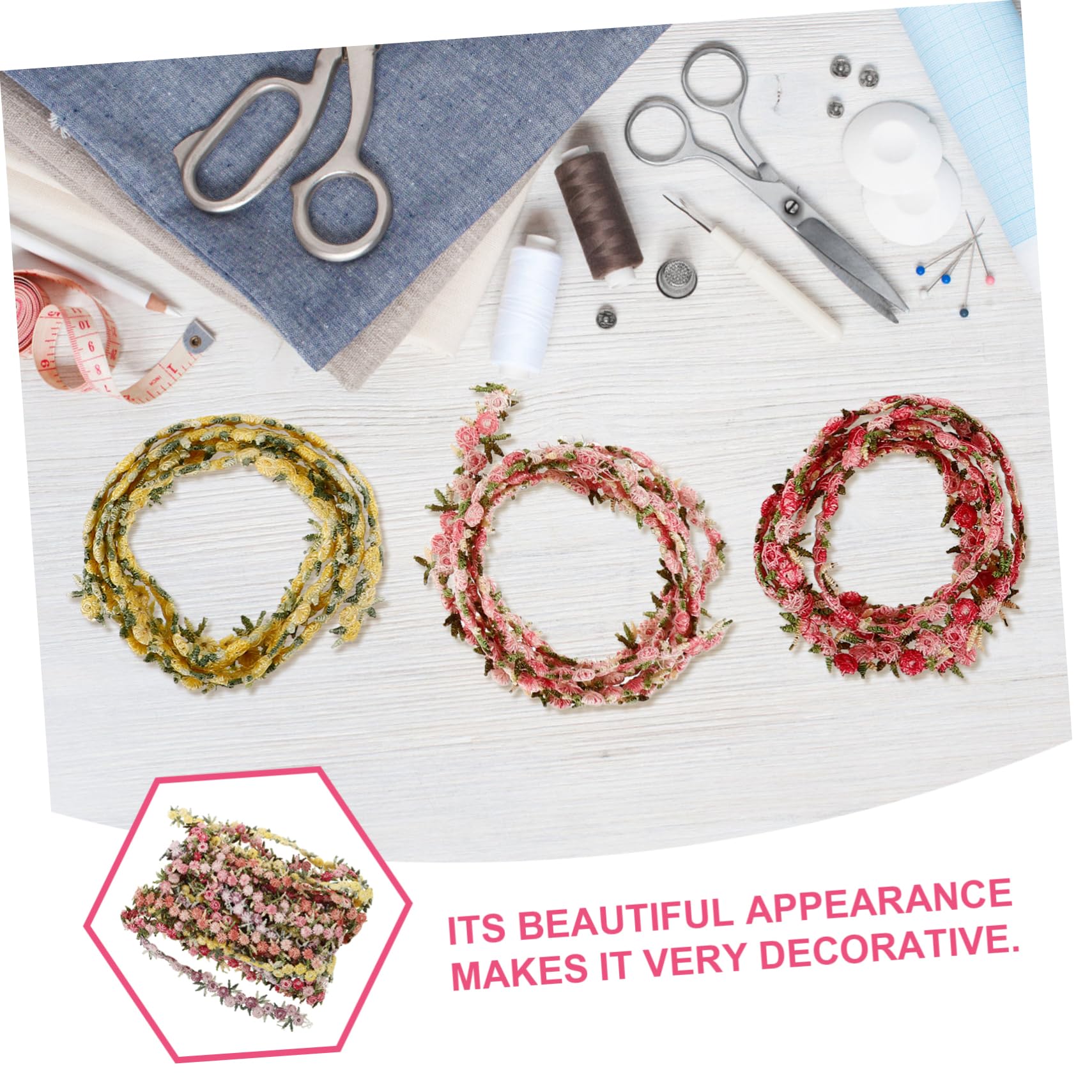 NUOBESTY 15rollen Dekorative Spitzenborte Für Haarschmuck Farbige Blumenborte Hochwertige Stoffbesätze Für Kleidung Vorhänge Und Bastelprojekte Blutrot