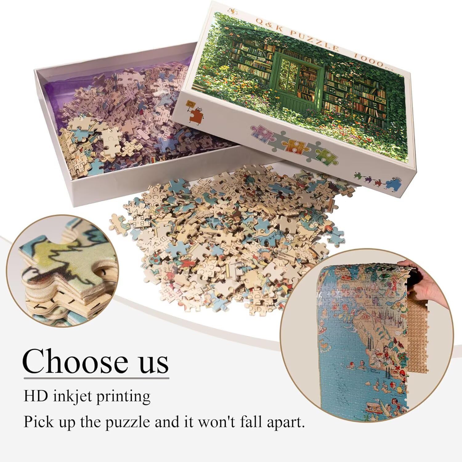 Puzzle para Adultos 3000 Piezas, Librería Puzzle, Difícil, Desafiante, Rompecabezas Encajan Perfectamente, Letras en la Parte Posterior, sin Polvo, Regalo para Personas Mayores 122x80cm s-744