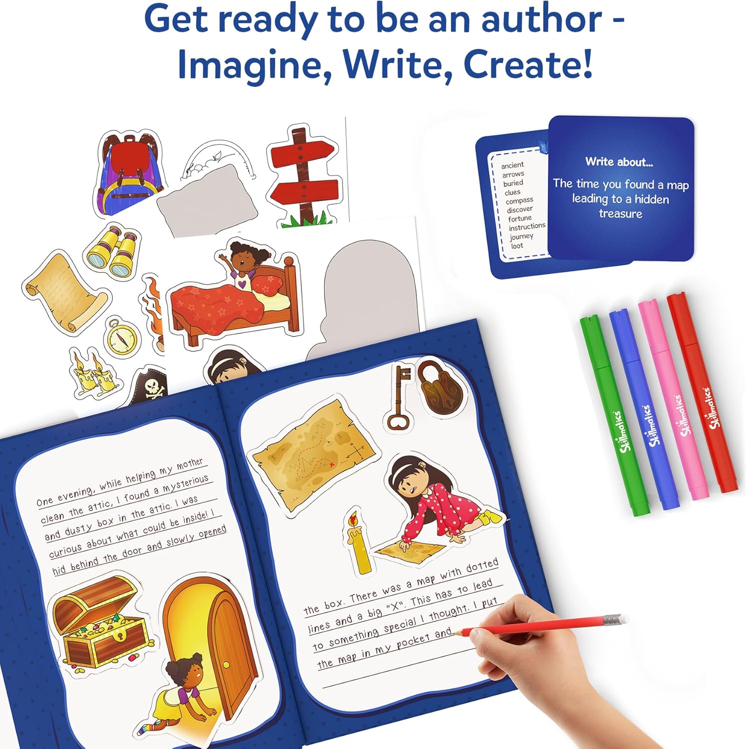 Skillmatics Storybook Art Kit - Create Adventure Stories, DIY Craft & Writing Kit with 300+ Stickers, Scrapbooking & Journal Activity, Easter Gifts for Kids Ages 5, 6, 7, 8, 9, 10