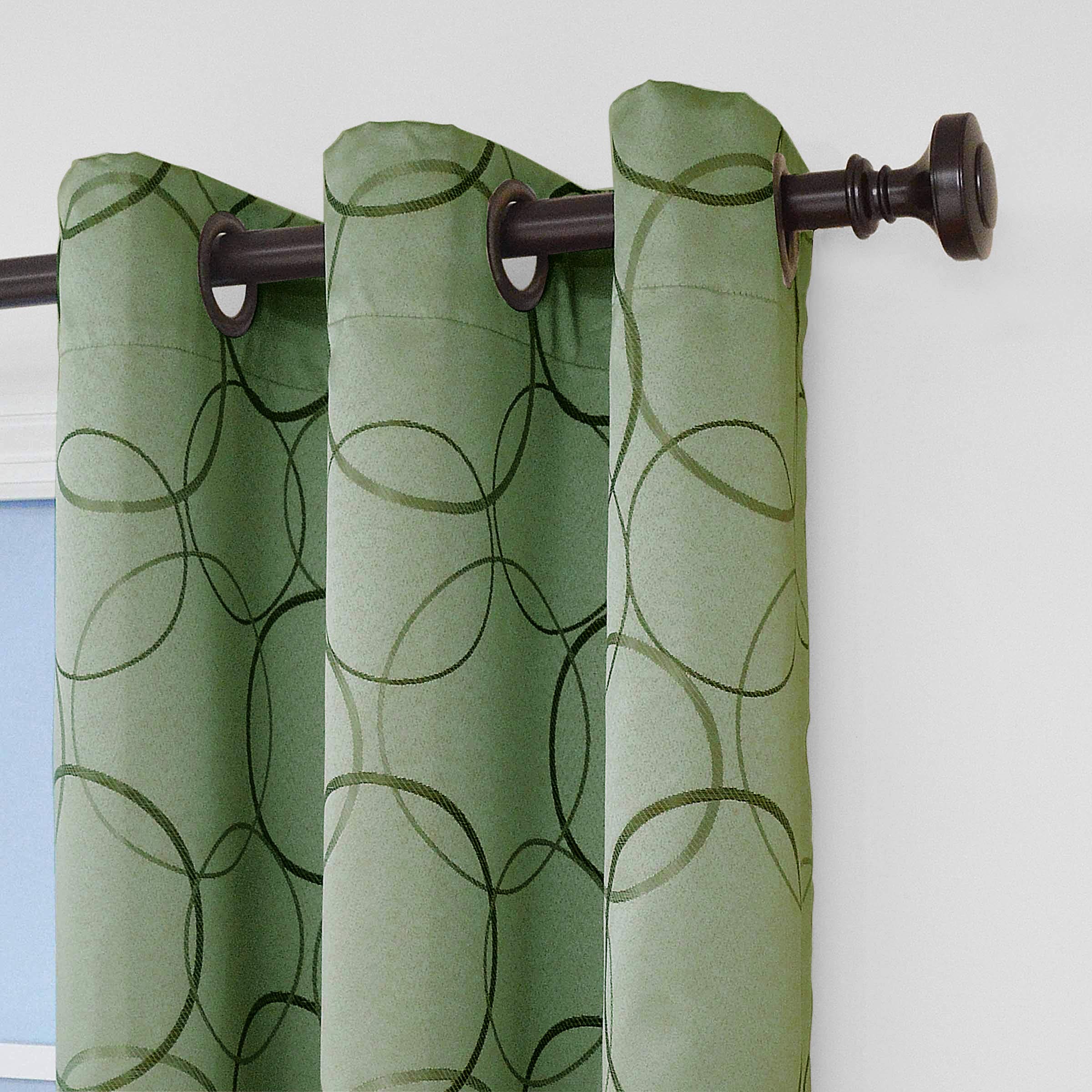 Eclipse Meridian Thermal Insulated Single Panel Grommet Top Darkening Curtains for Living Room 42" x 108", Sage - Image 3