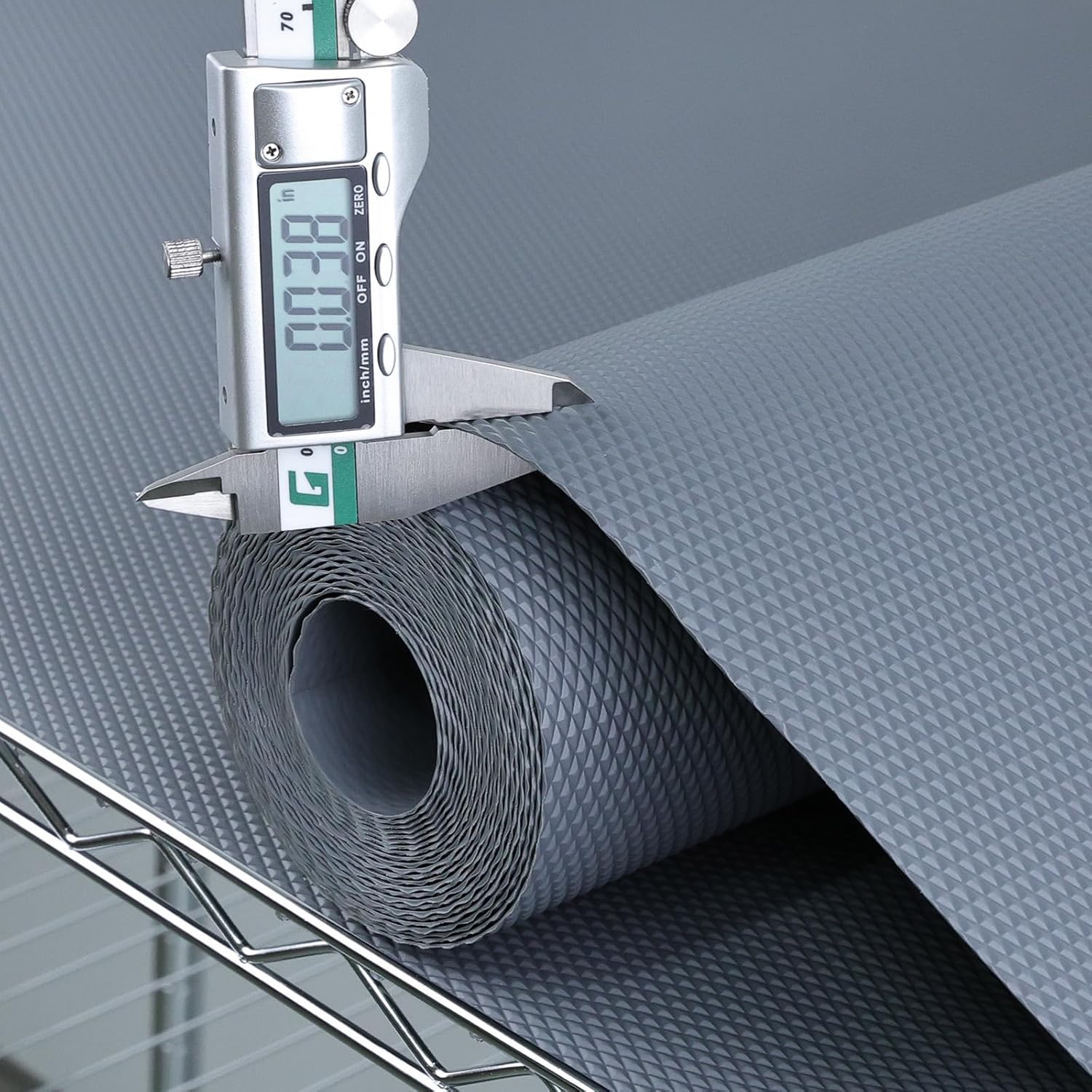 Hersvin Shelf Liners 24 in x 20 ft Thickened EVA Drawer Mats, Non-Adhesive Cupboard Pad, Kitchen Cabinet Lining Fridge Cushion (Gray Diamond, 61x610cm) 24"W x 240"L Gray Larger Diamond, Thickened