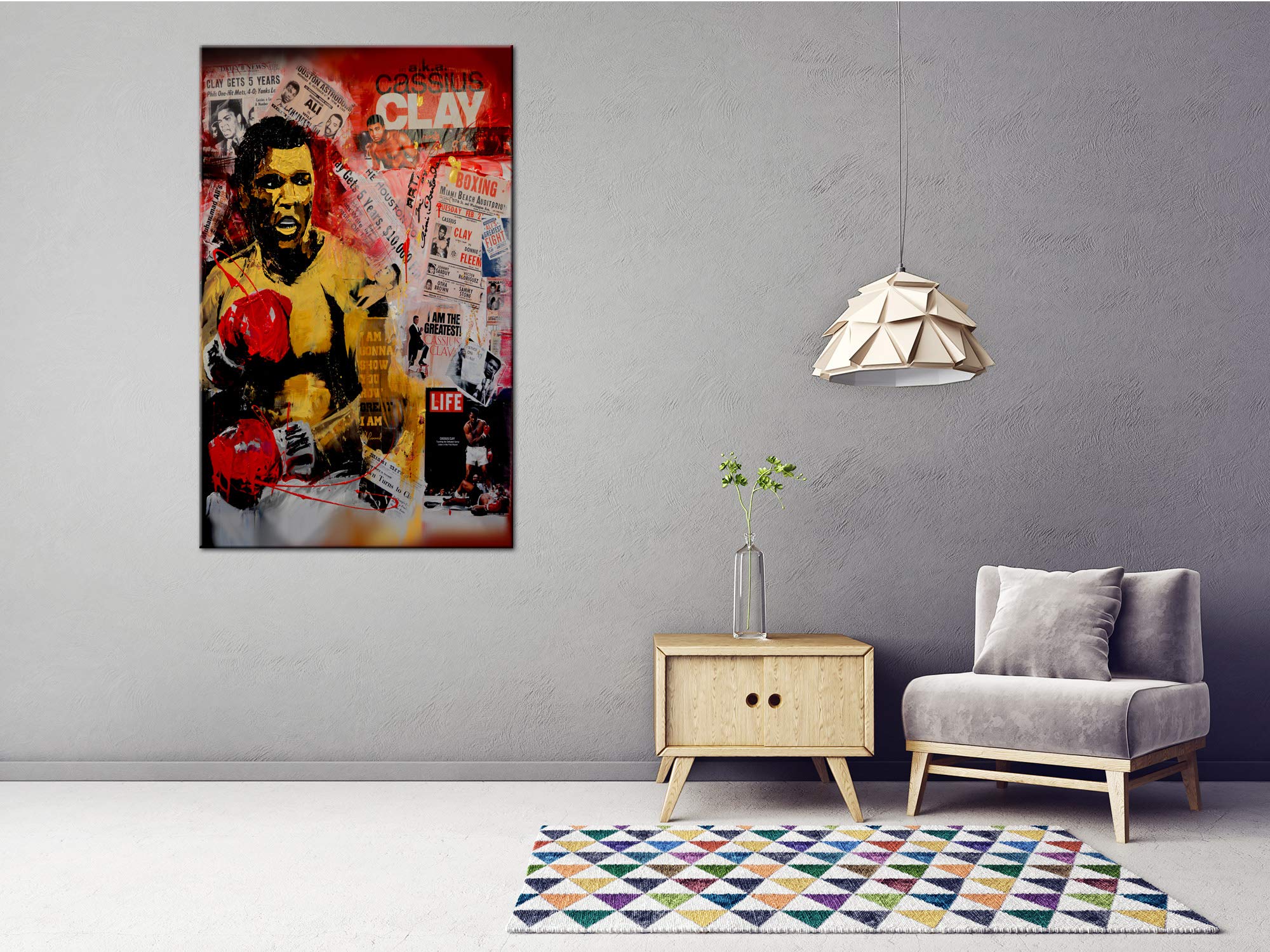 DECLINA, Quadro Decorativo da Parete per Soggiorno Moderno, cornici Decorative da Parete, Quadro Decorativo in Argilla Cassius, 30 x 50 cm