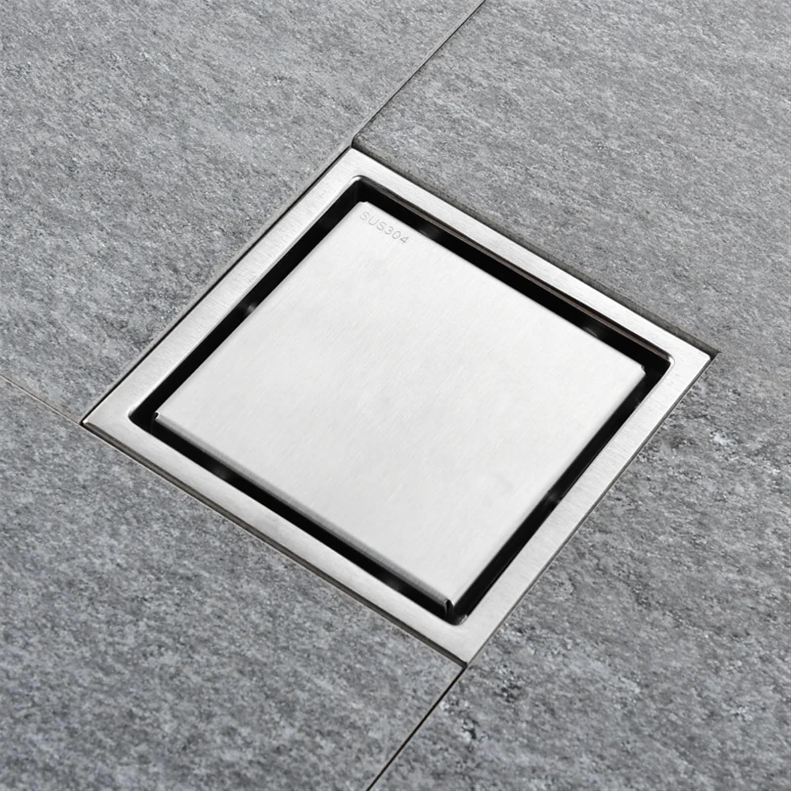 Bodenablauf für die Dusche Edelstahl Badezimmer Waschbecken Küche Balkon Quadratischen Fliesen Einsatz Boden Ablauf(Gold 02,15x15)
