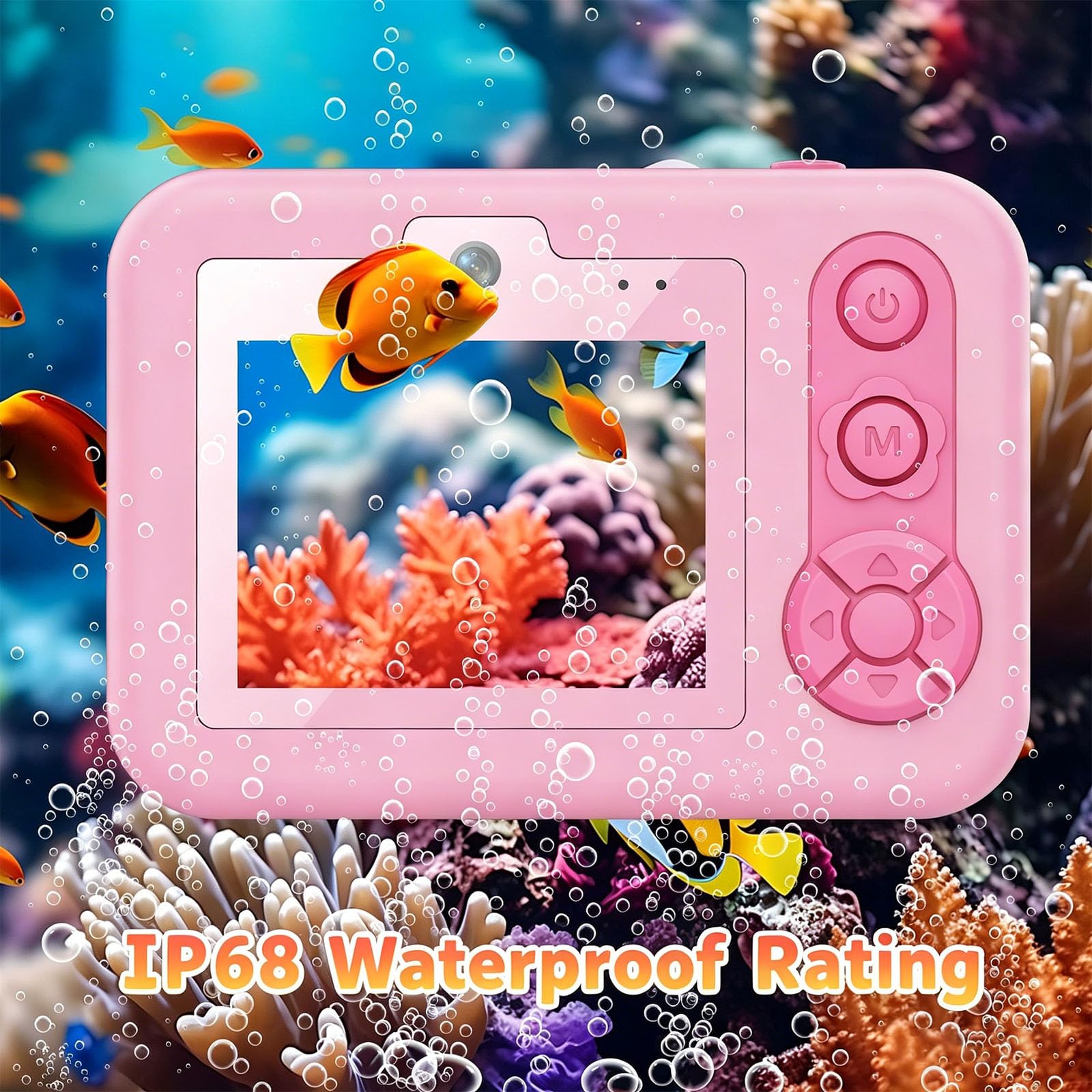 Cámara de aventura para niños, pantalla LCD de 2.4 pulgadas, tarjeta de memoria de 32 GB, juegos integrados, efectos divertidos para pequeños fotógrafos, cámara digital para niños