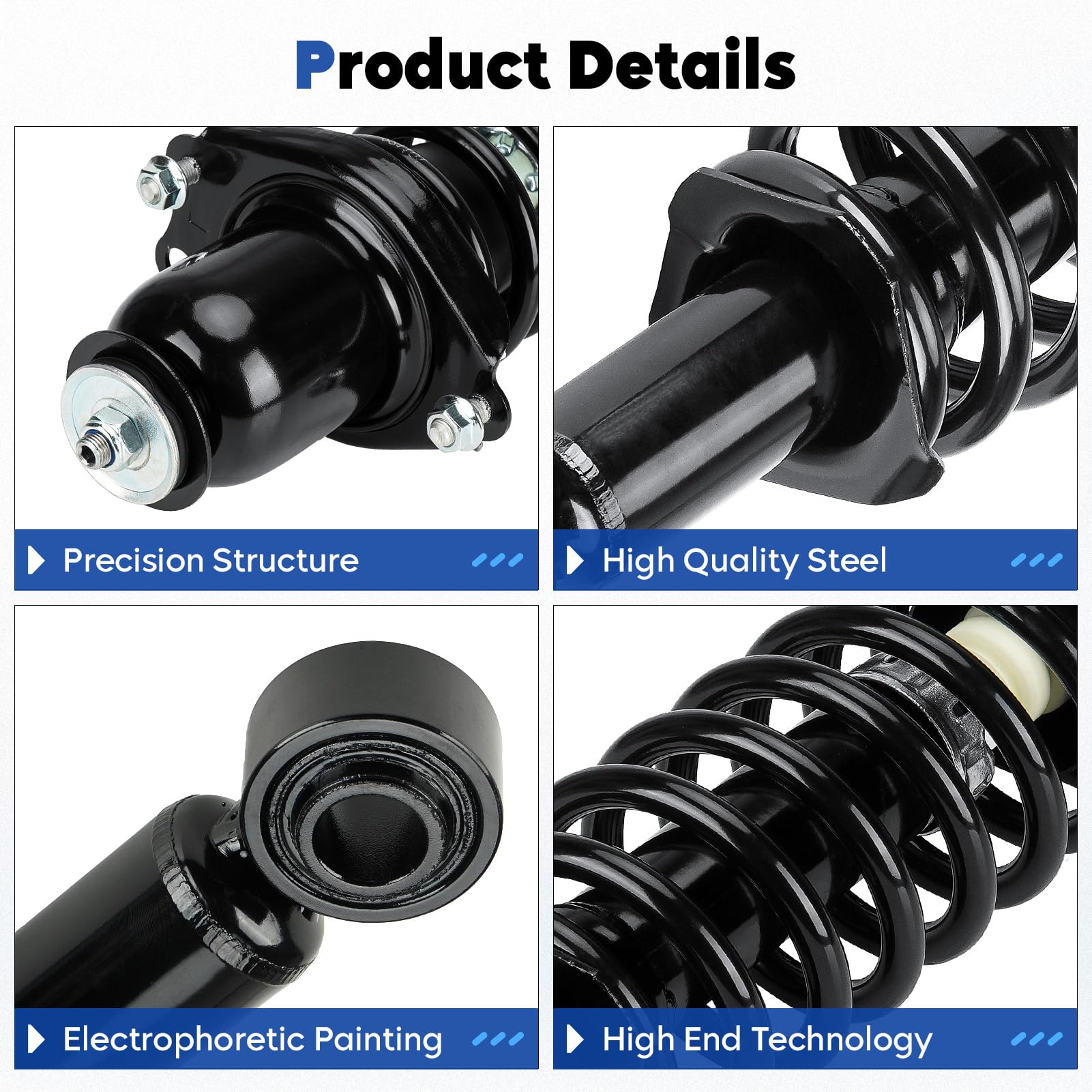 4-Piece Complete Strut Assembly Kit For 2003-2008 Toyota Matrix Pontiac Vibe FWD