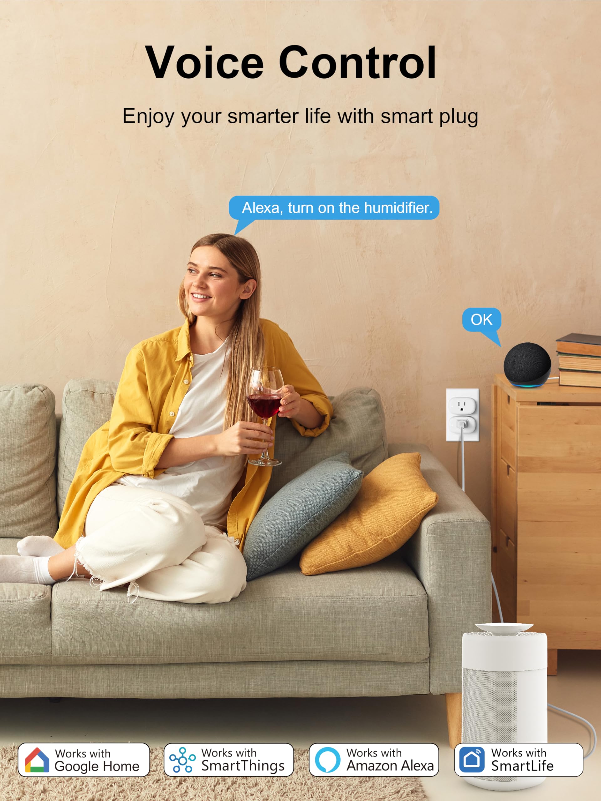 4 Packs Smart Plugs 2 Packs 2K 3MP Smart Camera Both No Hub Required 2 4GHz Wi-Fi Only — view 3