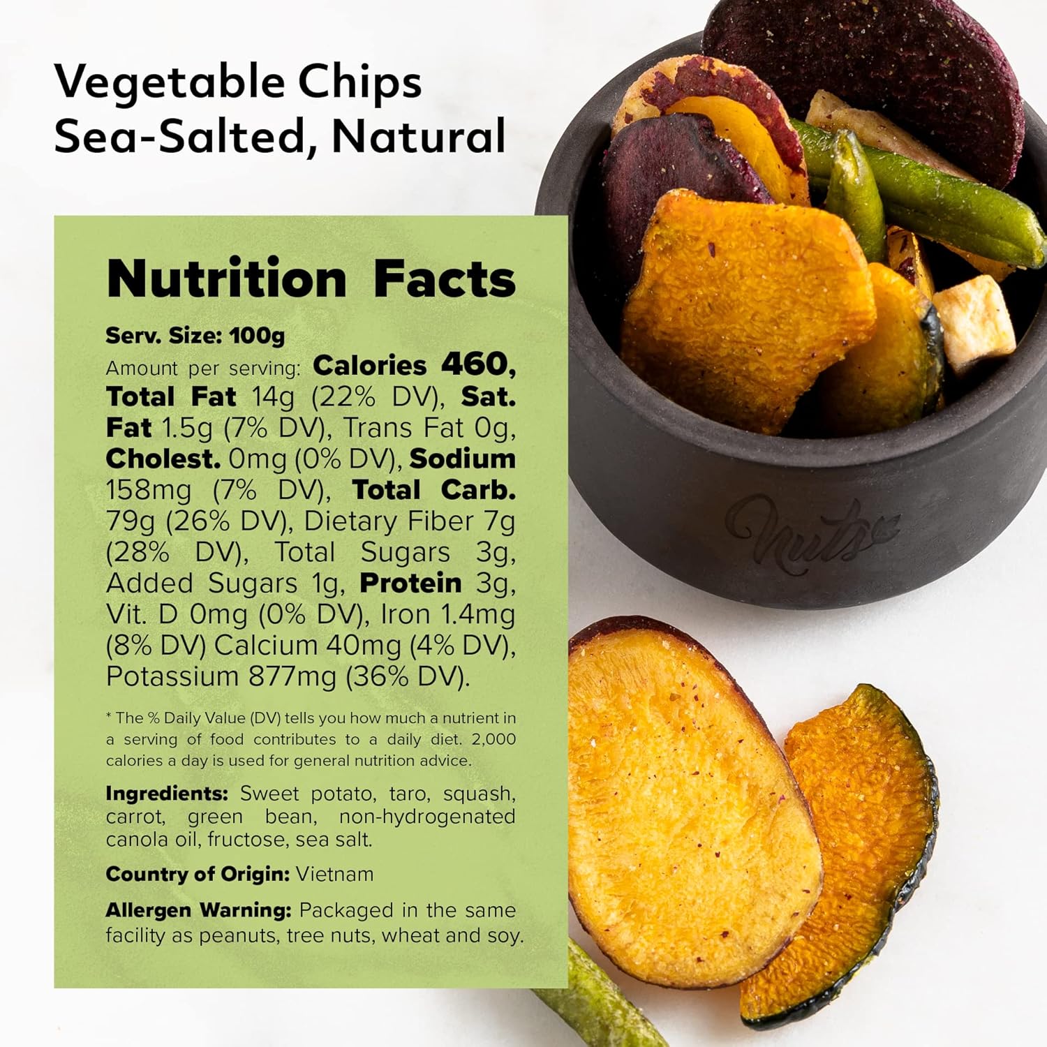 NUTS U.S. - Vegetable Chips | Sea-Salted | All Natural | Delicious and Fresh | Bulk Chips | Packed in a Heavy Duty Bag!!! (Vegetable Chips, 3 LBS)