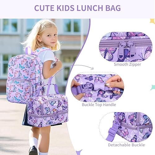 Miniatura 3 de Chase Chic Bolsa de almuerzo para niñas, aislada, reutilizable, grande, linda, doble bolsa de almuerzo para niños pequeños, escuela, guardería,