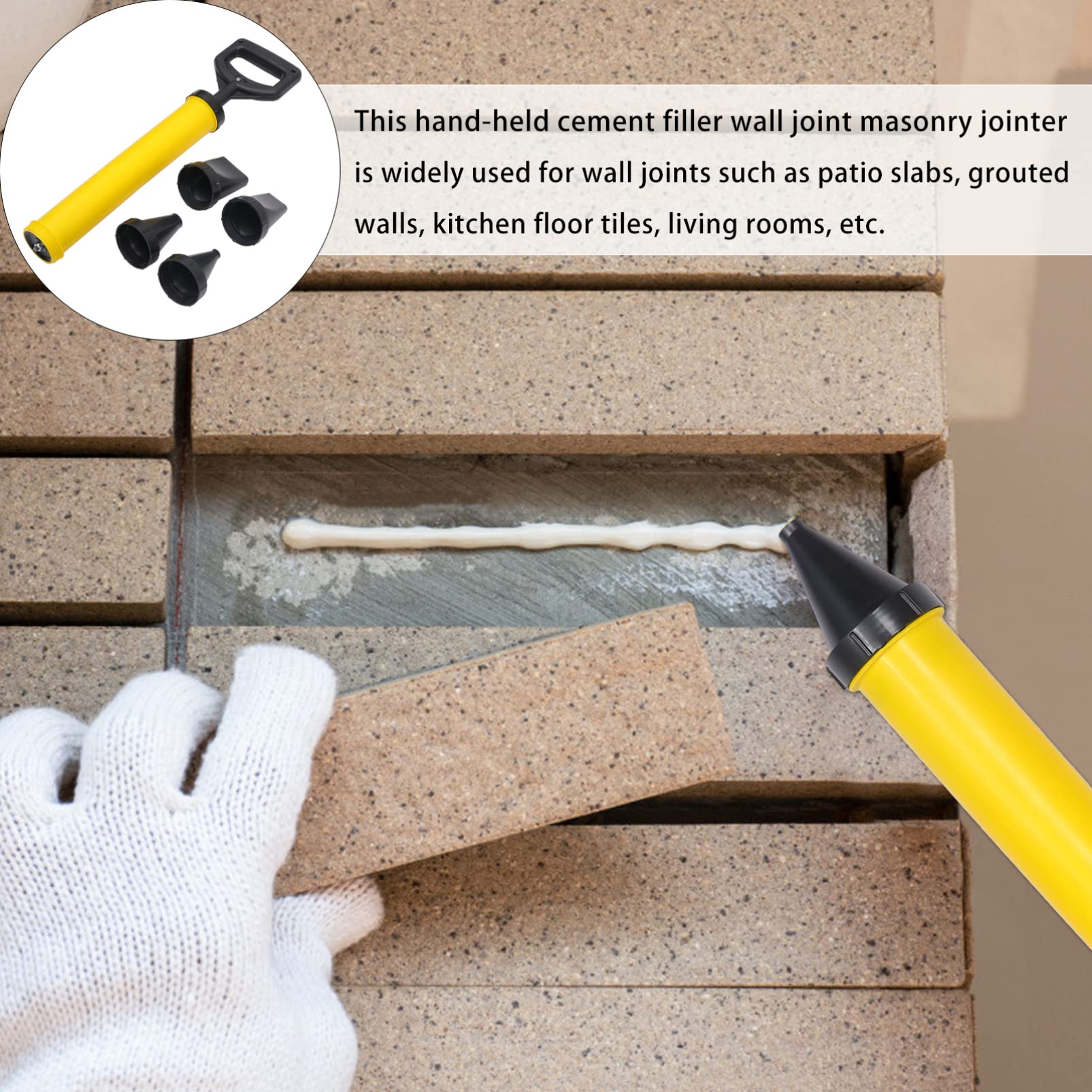 Hemobllo 1juego Aplicador De Lechada De Mango Ergonómico Herramienta De Rejuntado Para Azulejos Para Construcción y Decoración Relleno y Prevención De Filtraciones De Agua
