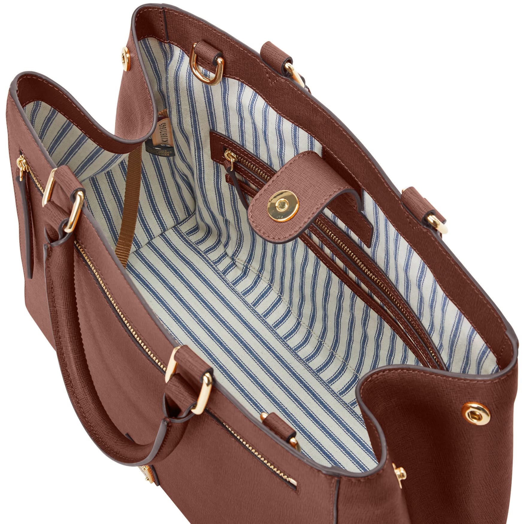 Dooney & Bourke Satchel Bags for Women, Saffiano Leather Satchel Handbag with Top Handles & Crossbody Strap