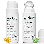 Workvie Lidocaine Roll On Pain Relief Cream 2pk Maximum Strength - Arnica, Menthol, Aloe Vera - Soothing Relief for Muscles and Joints - Sensitive Skin Friendly